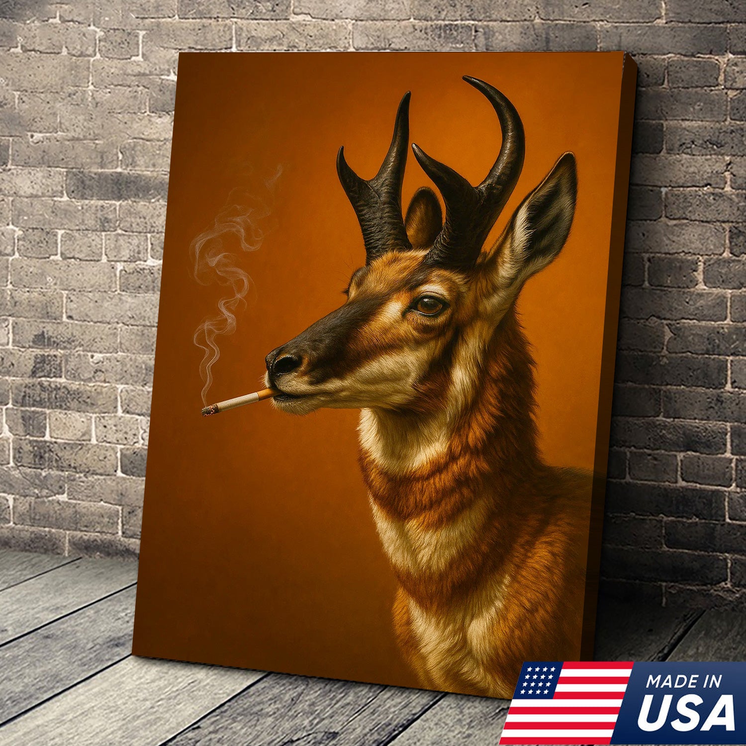 Pronghorn Canvas Wall Art – Stunning Rustic Wildlife Decor for Cabin, Lodge & Nature Lovers