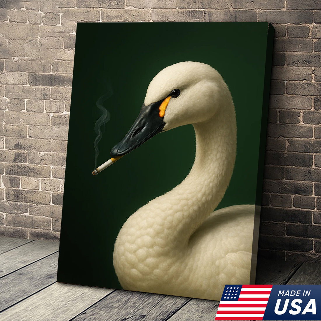 Tundra Swan Wall Art Canvas - Elegant Wildlife Cabin Decor - Unique Hunting Lodge Artwork