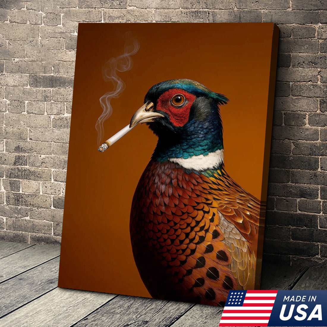 Pheasant Canvas Wall Art β Vibrant Rustic Wildlife Decor for Cabin, Lodge & Hunting Enthusiasts