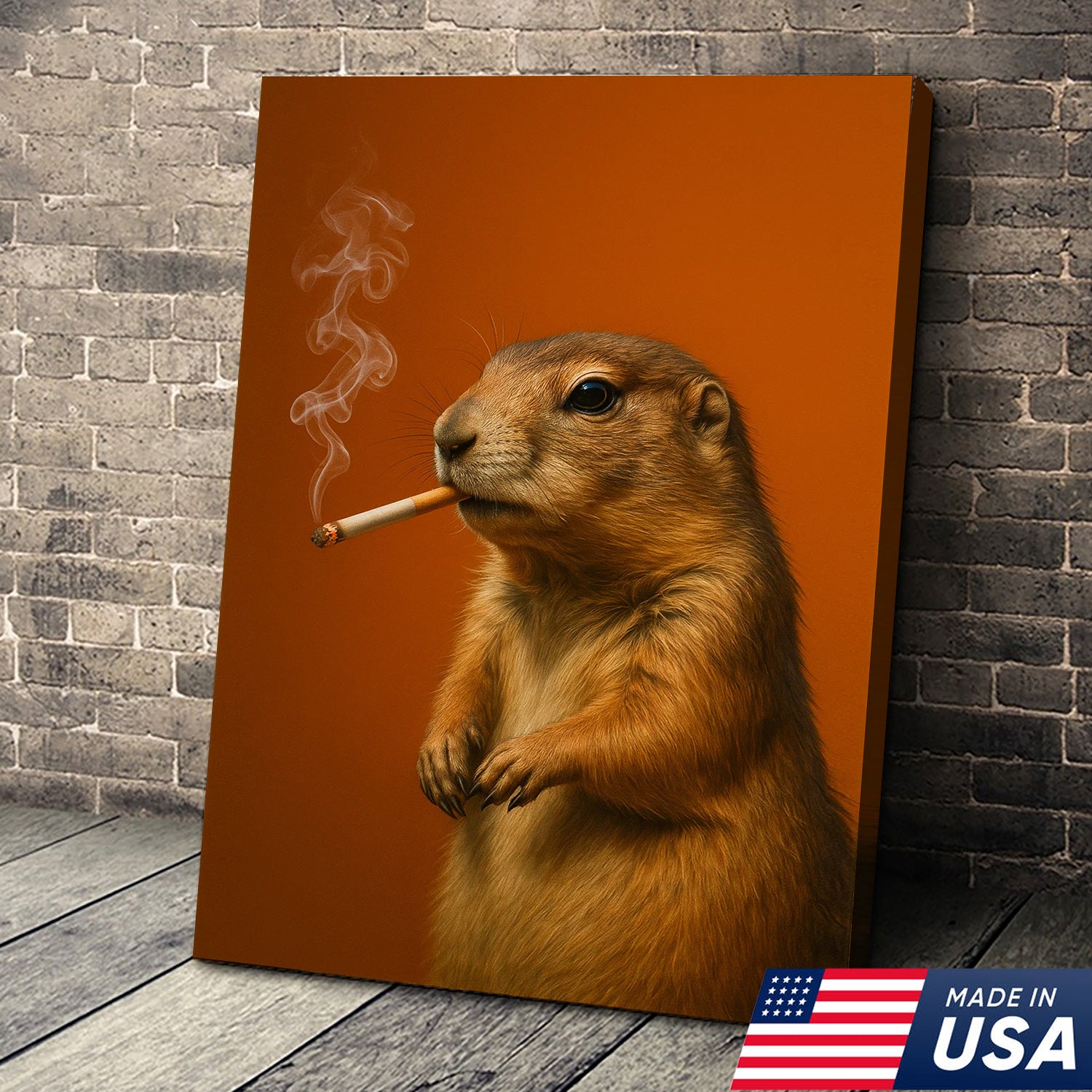 Prairie Dog Canvas Wall Art – Quirky Rustic Wildlife Accent for Farmhouse, Lodge & Nature Décor