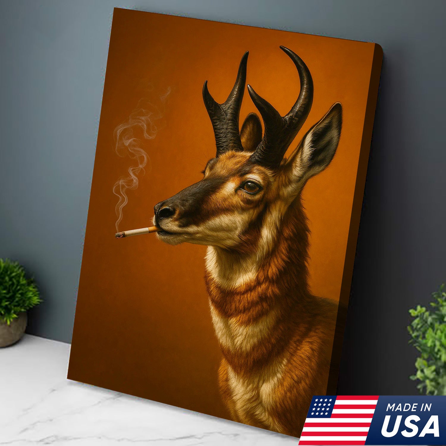 Pronghorn Canvas Wall Art – Stunning Rustic Wildlife Decor for Cabin, Lodge & Nature Lovers