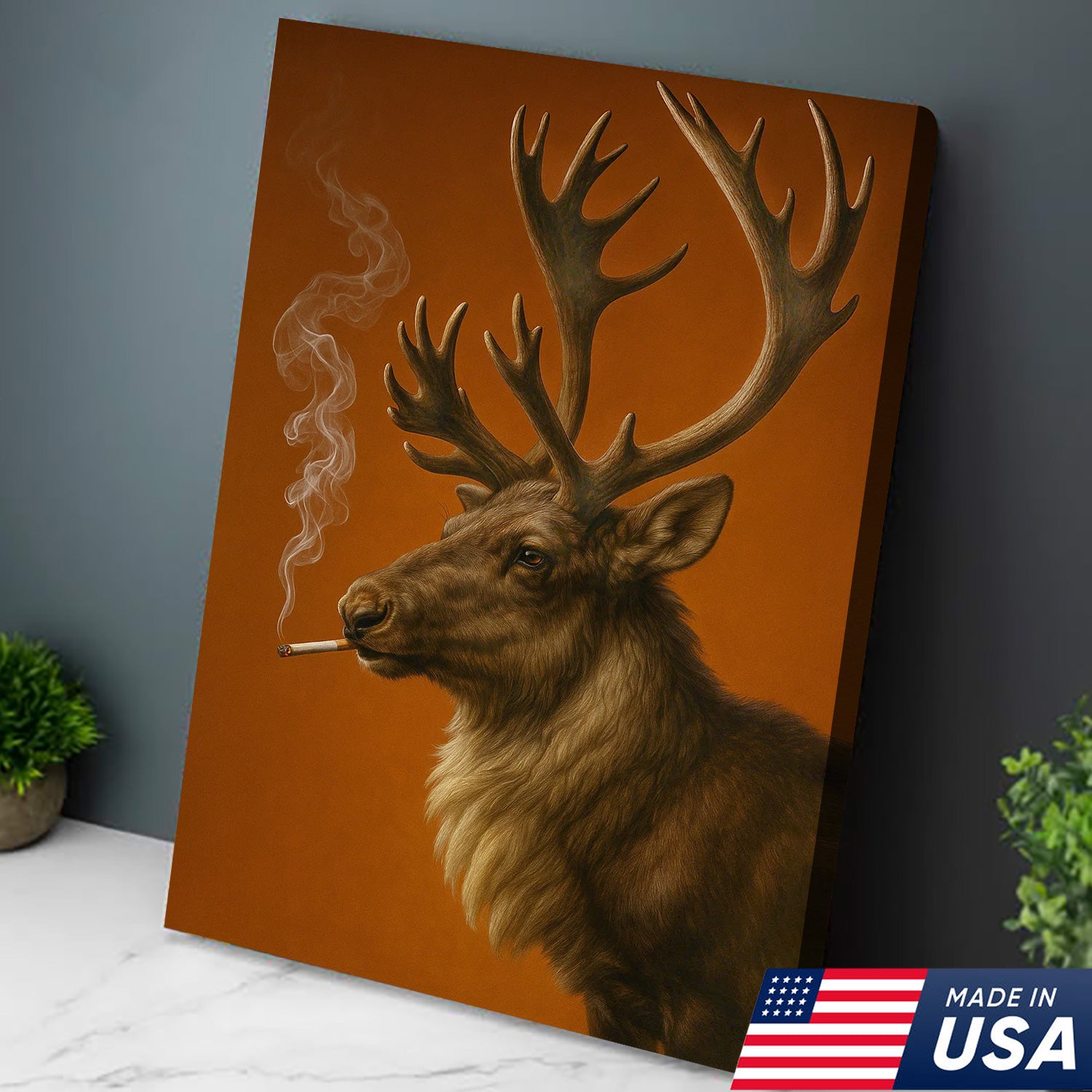 Caribou Canvas Wall Art – Majestic Rustic Wildlife Decor for Cabin, Lodge & Nature Enthusiasts