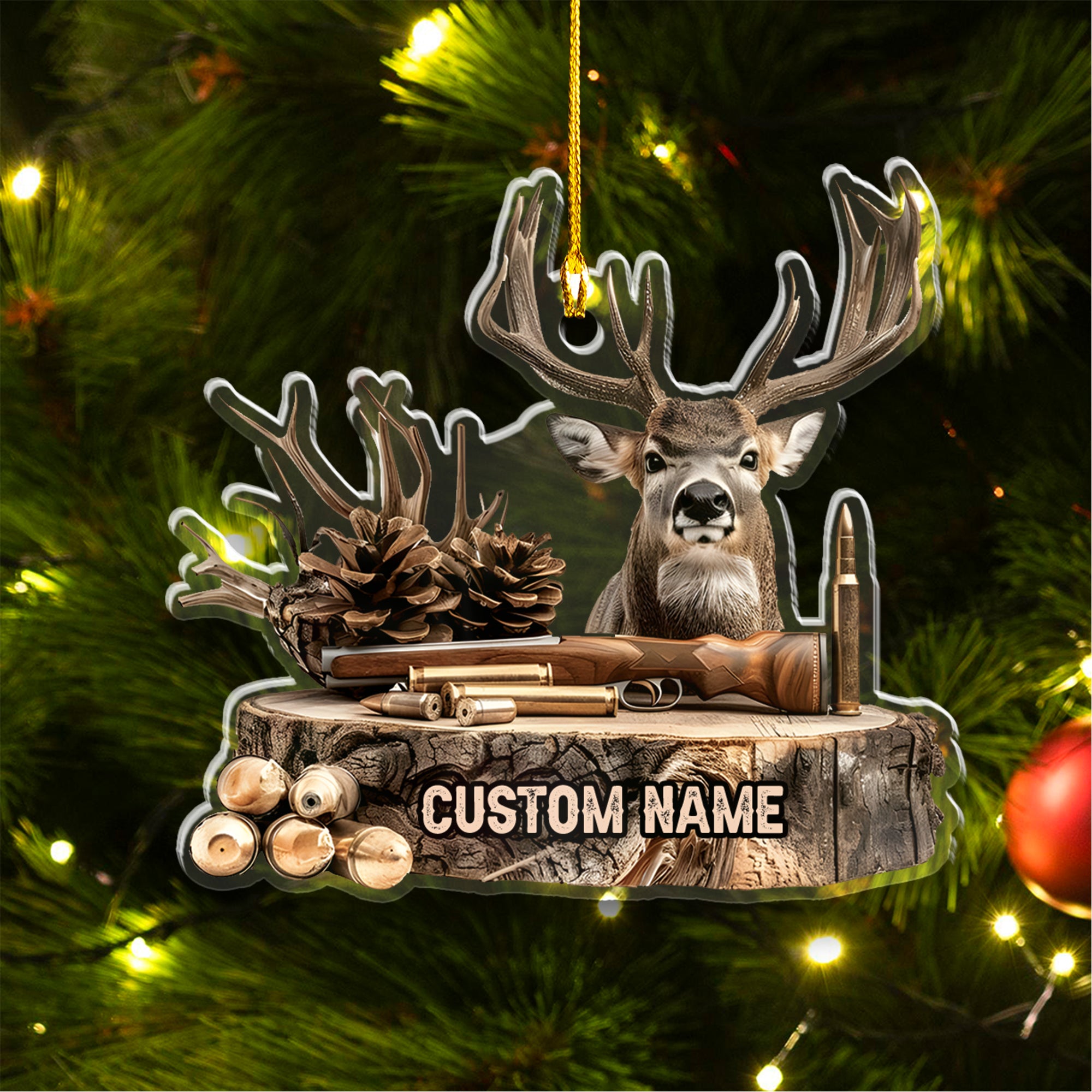 Personalized Deer Hunting Ornament – Unique Christmas Gift for Hunters & Outdoorsmen