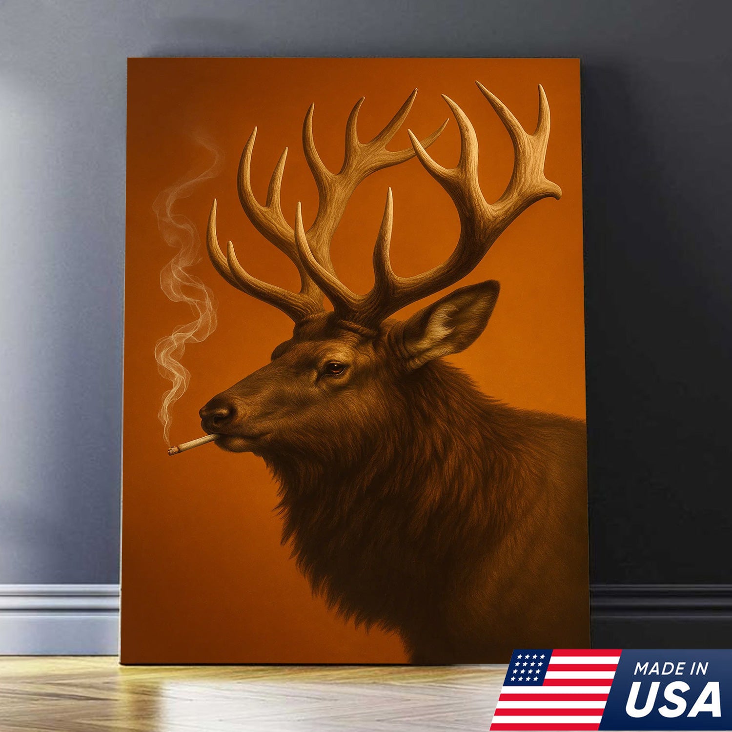 Majestic Elk Canvas Wall Art – Rustic Wildlife Home Decor for Hunters & Nature Lovers