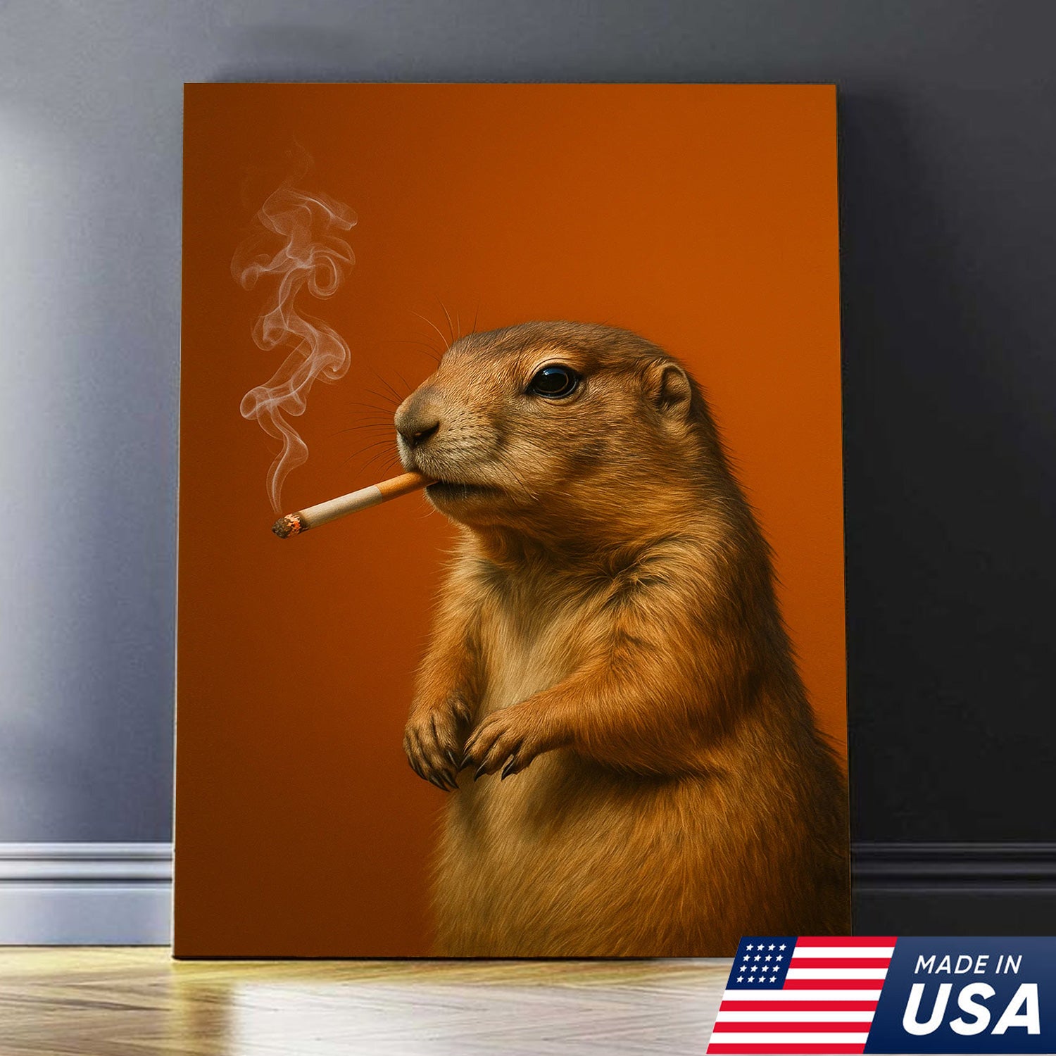 Prairie Dog Canvas Wall Art – Quirky Rustic Wildlife Accent for Farmhouse, Lodge & Nature Décor
