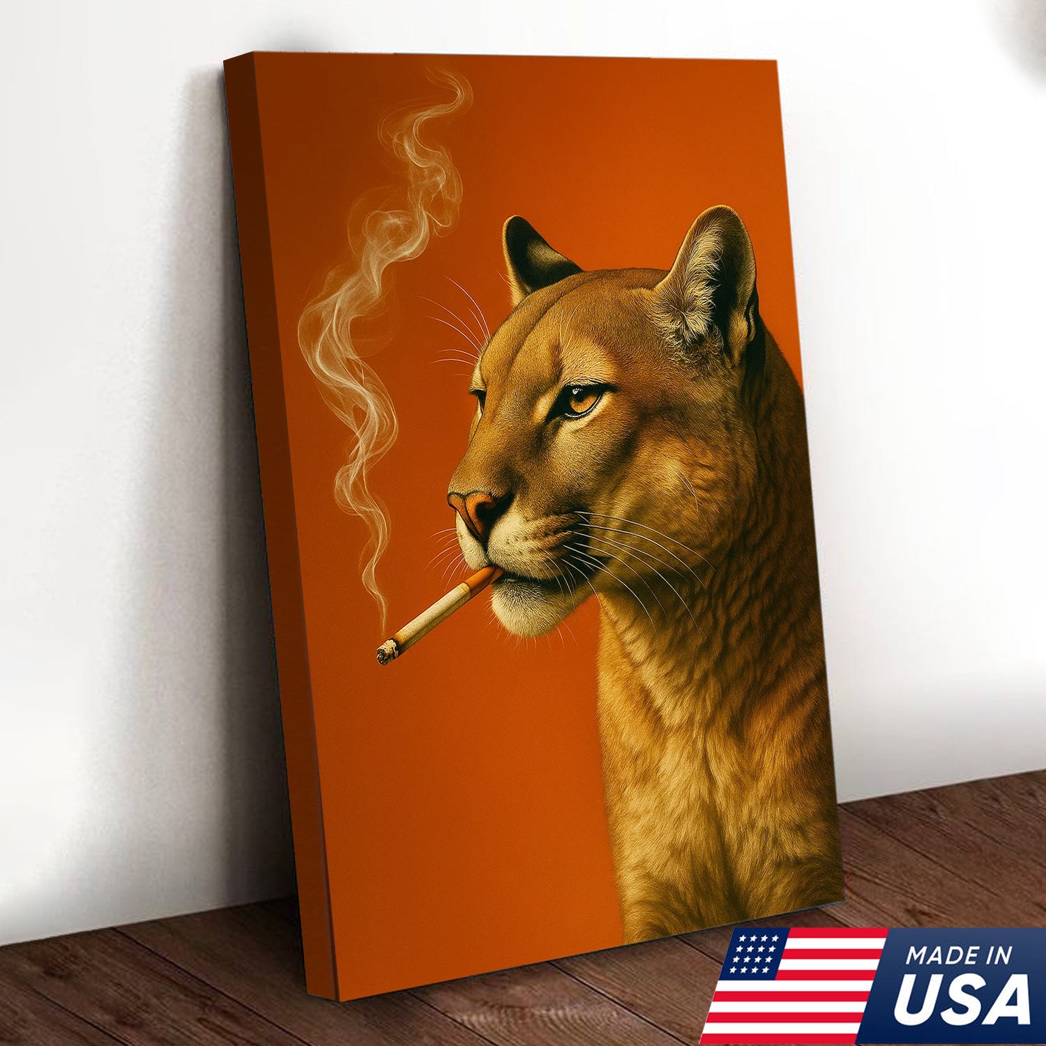 Mountain Lion Canvas Wall Art – Bold Rustic Wildlife Decor for Cabin, Lodge & Nature Enthusiasts