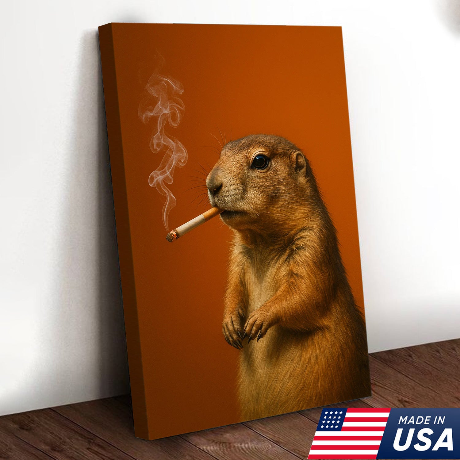 Prairie Dog Canvas Wall Art – Quirky Rustic Wildlife Accent for Farmhouse, Lodge & Nature Décor