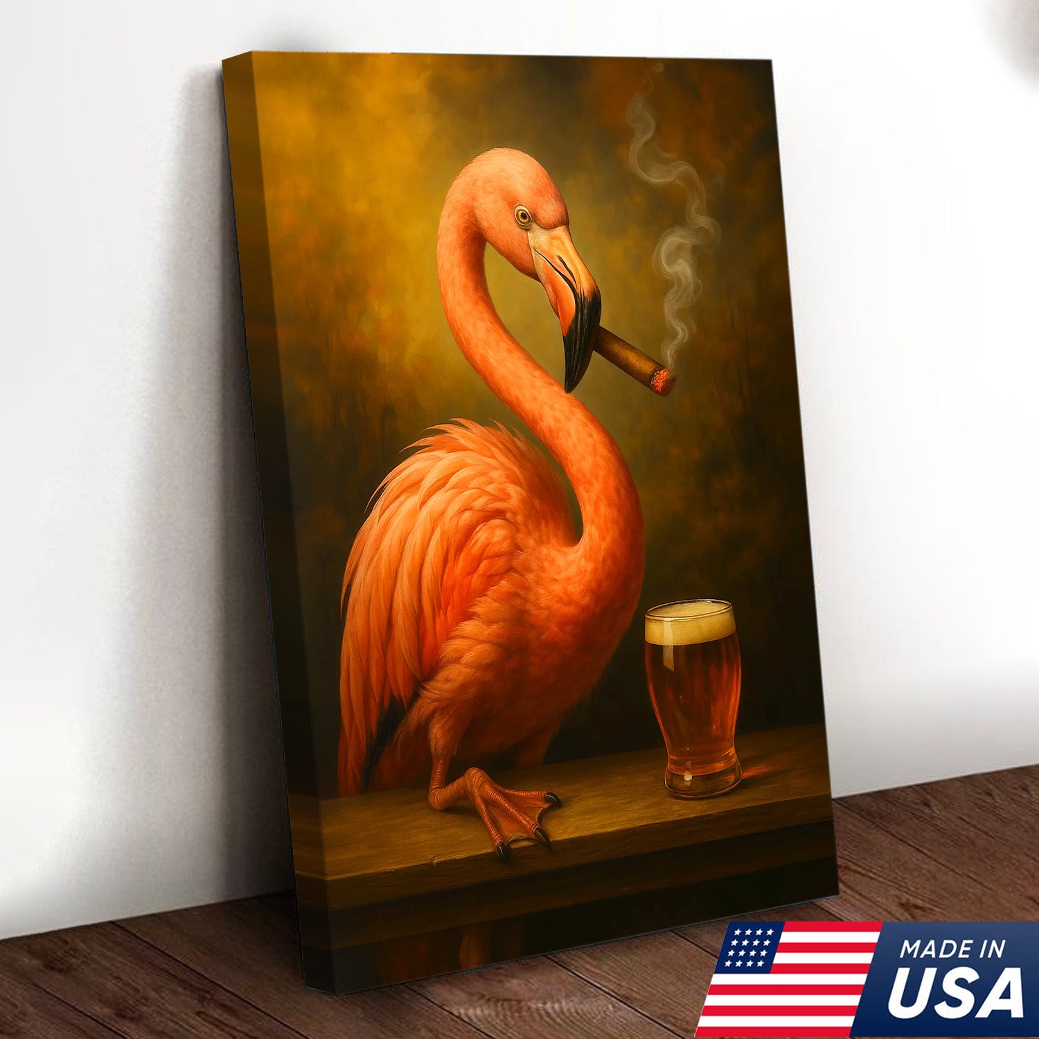 Whimsical Flamingo Canvas Wall Art - Bold Tropical Bird Design for Modern Home Decor - Unique Animal Artwork
