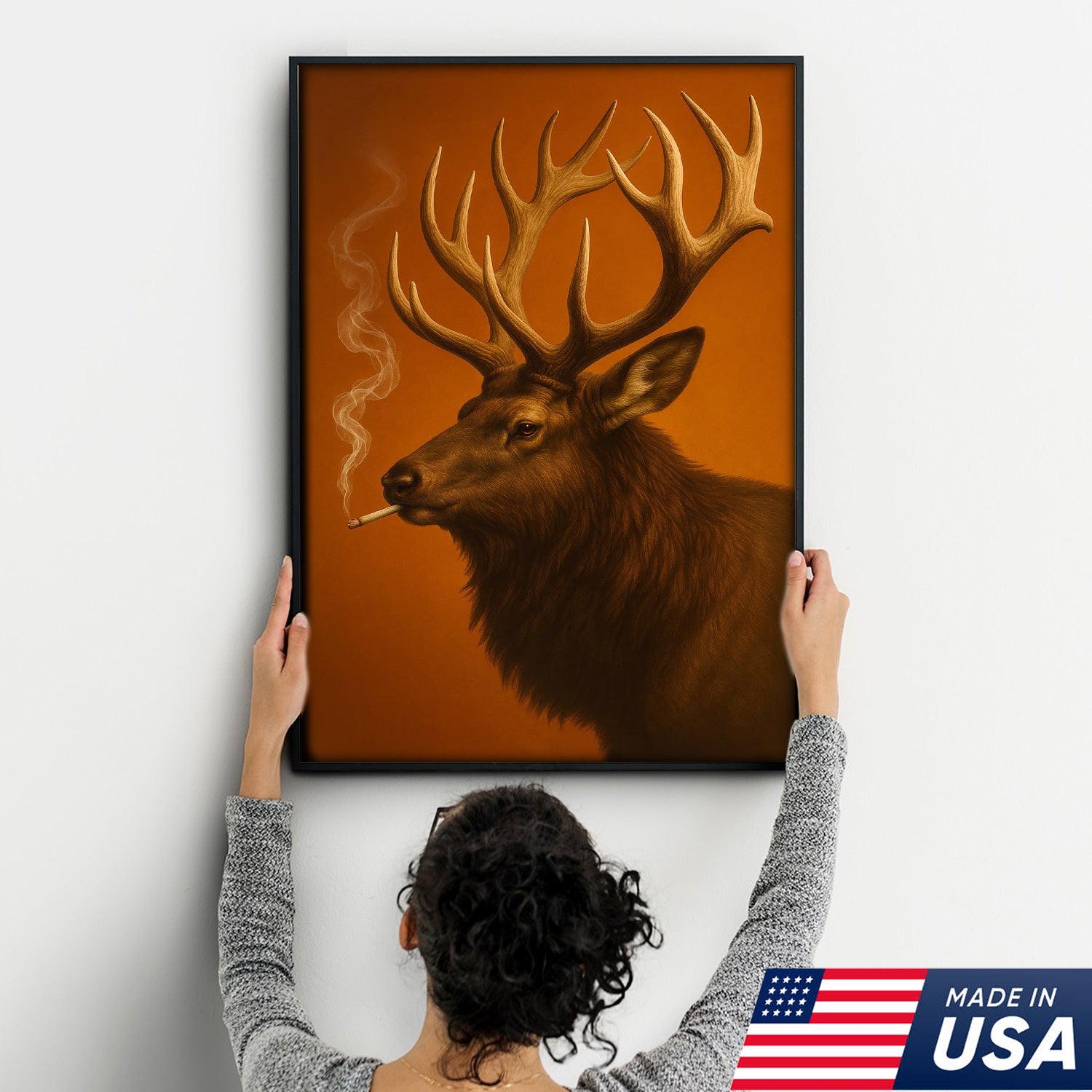 Majestic Elk Canvas Wall Art – Rustic Wildlife Home Decor for Hunters & Nature Lovers