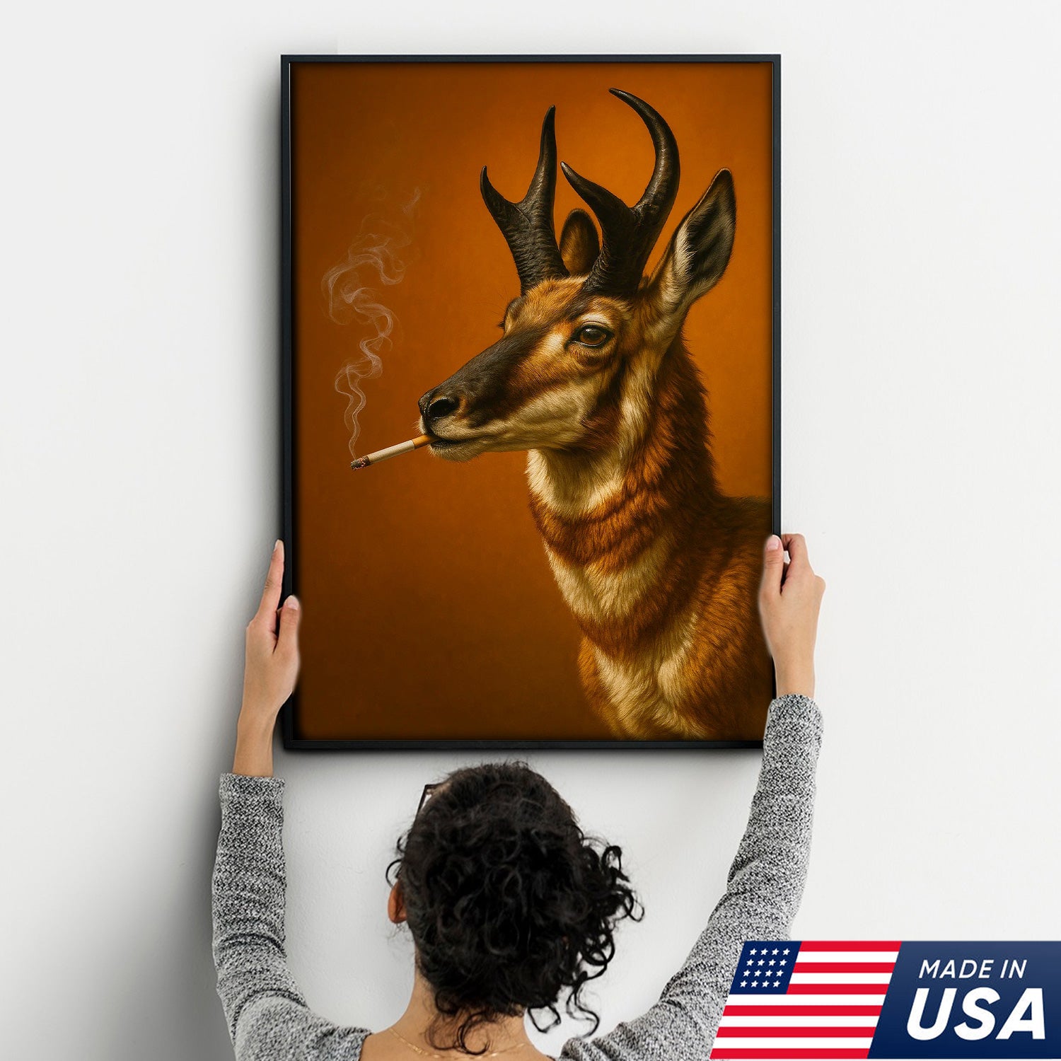 Pronghorn Canvas Wall Art – Stunning Rustic Wildlife Decor for Cabin, Lodge & Nature Lovers
