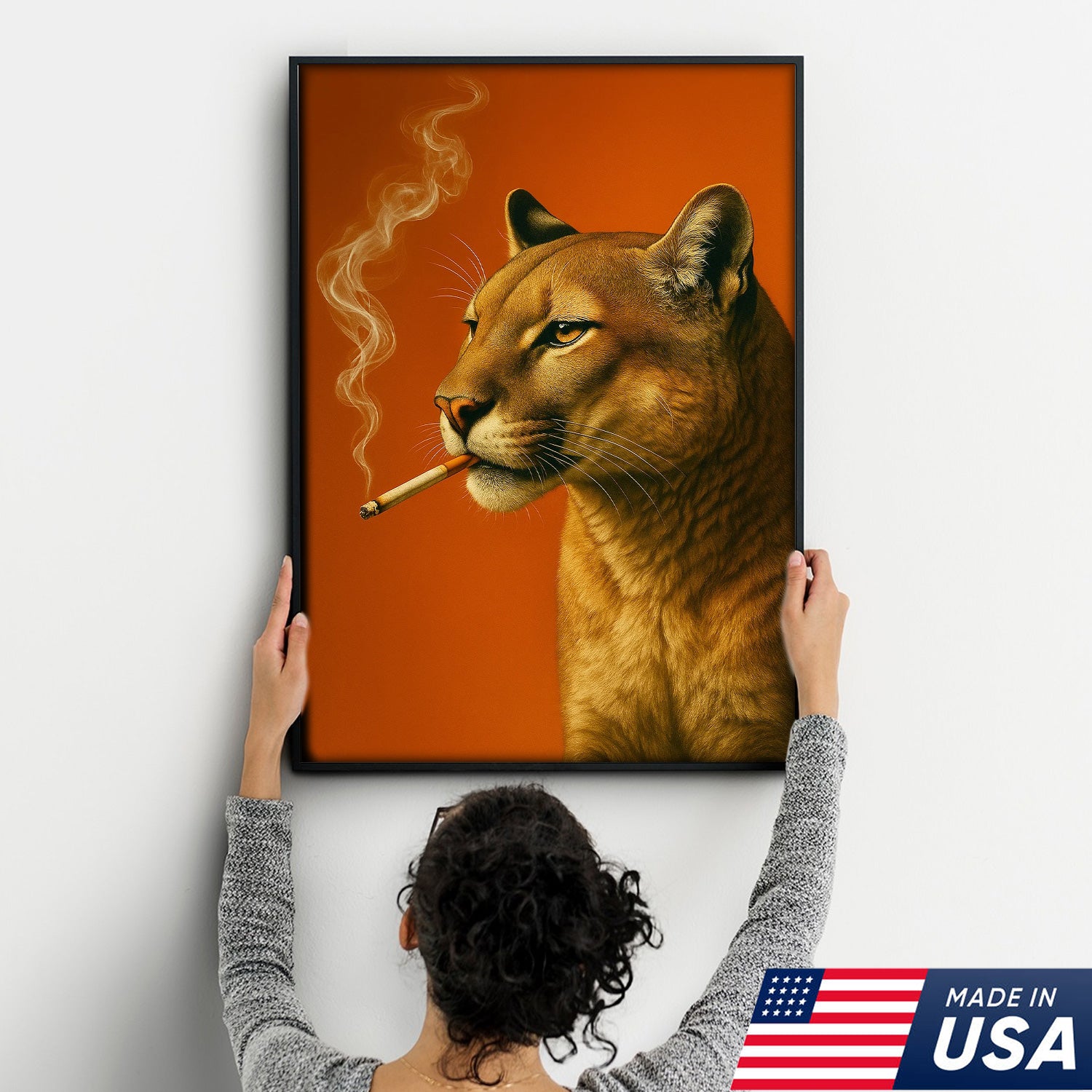 Mountain Lion Canvas Wall Art – Bold Rustic Wildlife Decor for Cabin, Lodge & Nature Enthusiasts