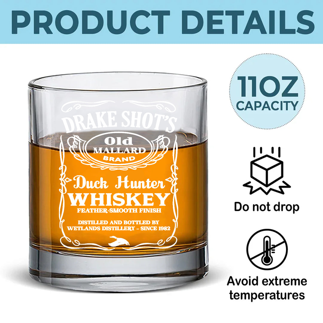 Drake Shot’s Whiskey Decanter Set – Engraved Duck Hunter Glass Barware Gift For Waterfowl Hunters & Drinking Lovers