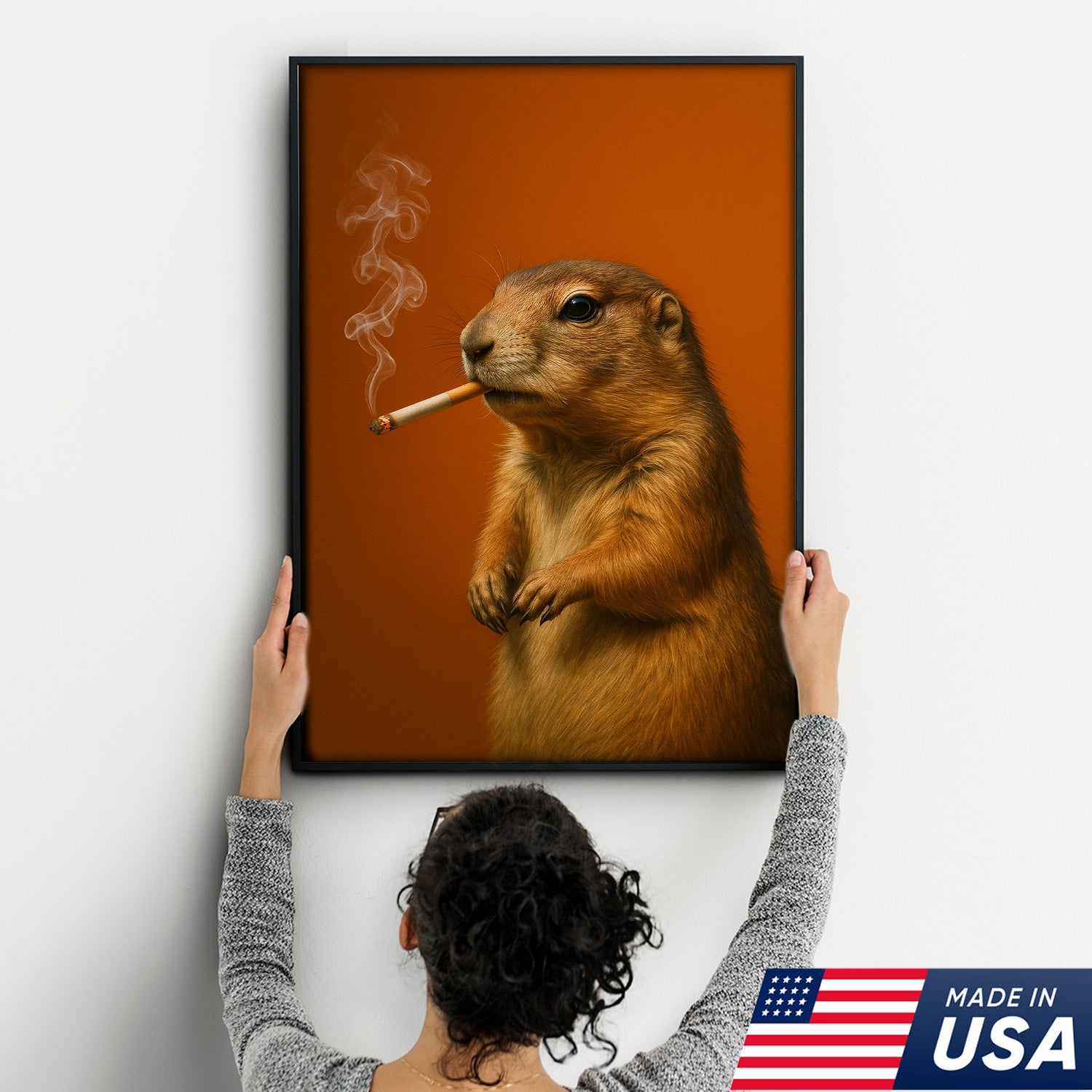 Prairie Dog Canvas Wall Art – Quirky Rustic Wildlife Accent for Farmhouse, Lodge & Nature Décor