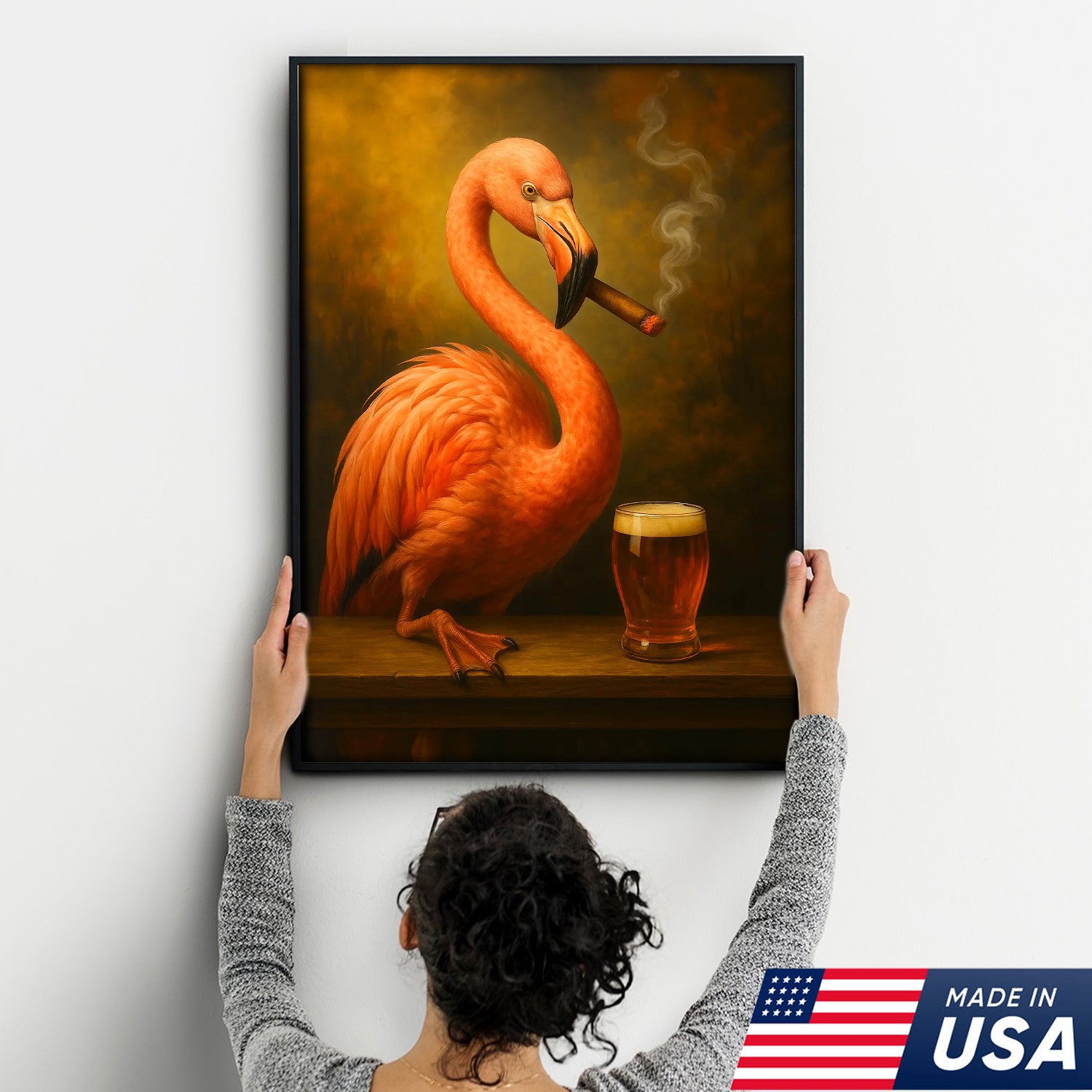 Whimsical Flamingo Canvas Wall Art - Bold Tropical Bird Design for Modern Home Decor - Unique Animal Artwork