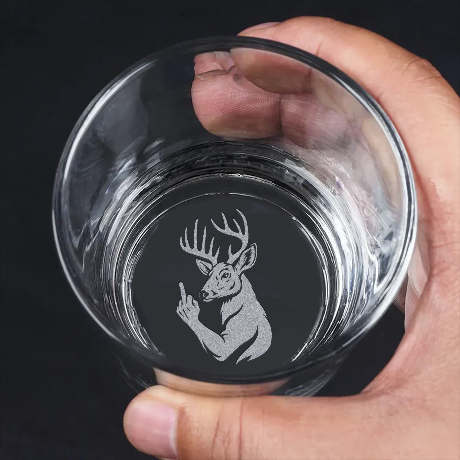 Luxury Deer Hunting Whiskey Decanter & Glass Set – Engraved Buck Glass Gift for Men & Outdoors Lovers