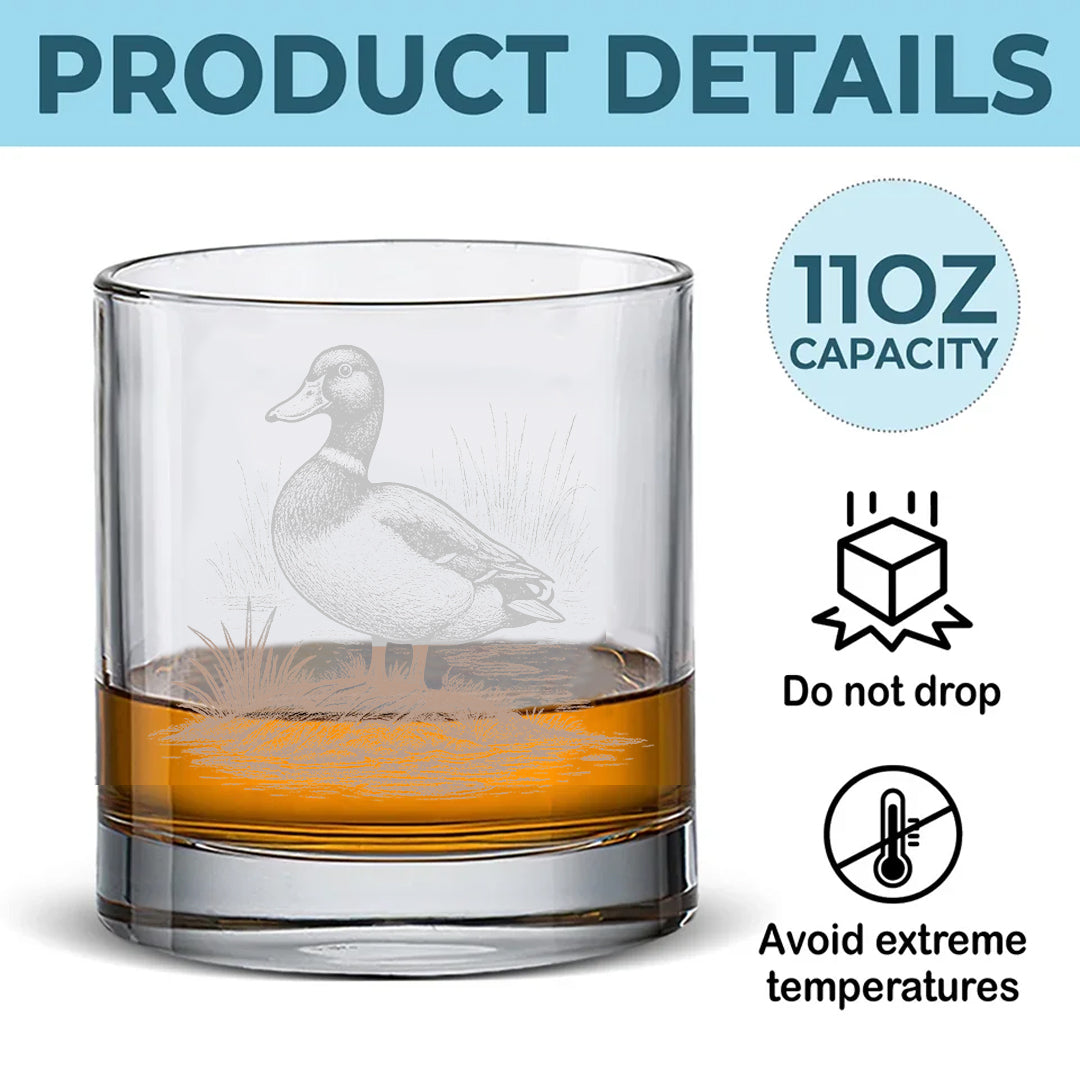 Duck Hunting Whiskey Decanter Set – Engraved Glass Barware Gift for Hunters & Drinking Lovers