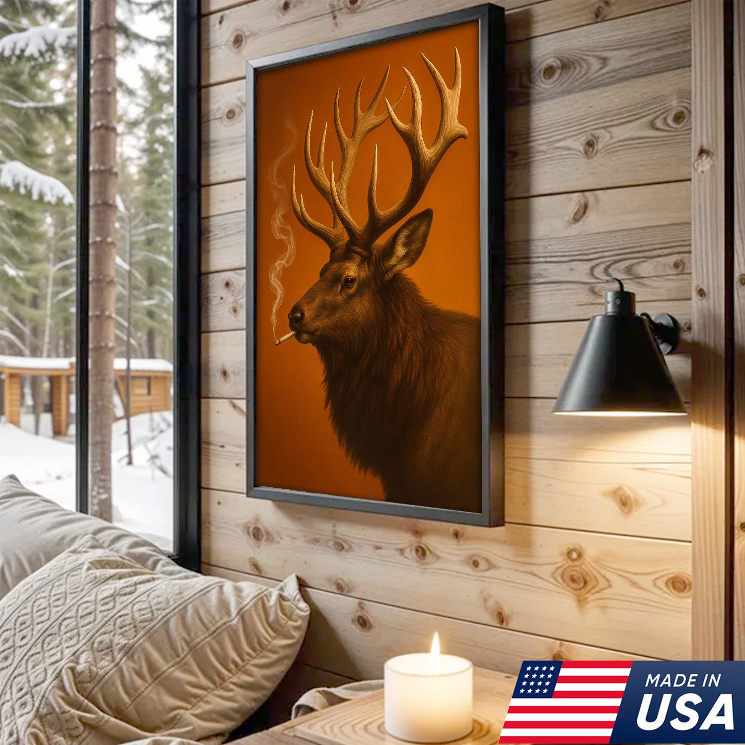 Majestic Elk Canvas Wall Art – Rustic Wildlife Home Decor for Hunters & Nature Lovers