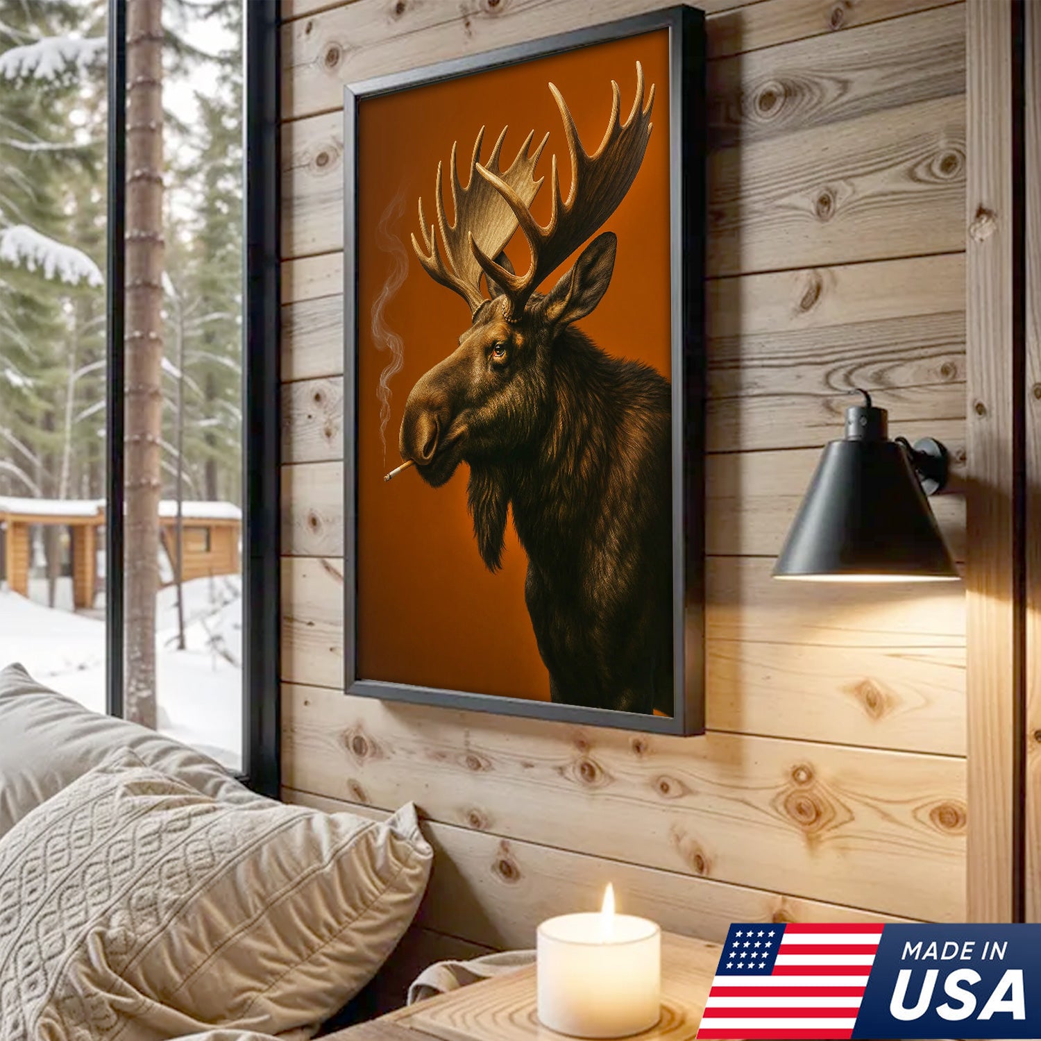 Moose Canvas Wall Art – Rustic Wildlife Artwork for Cabin, Lodge & Nature Lovers