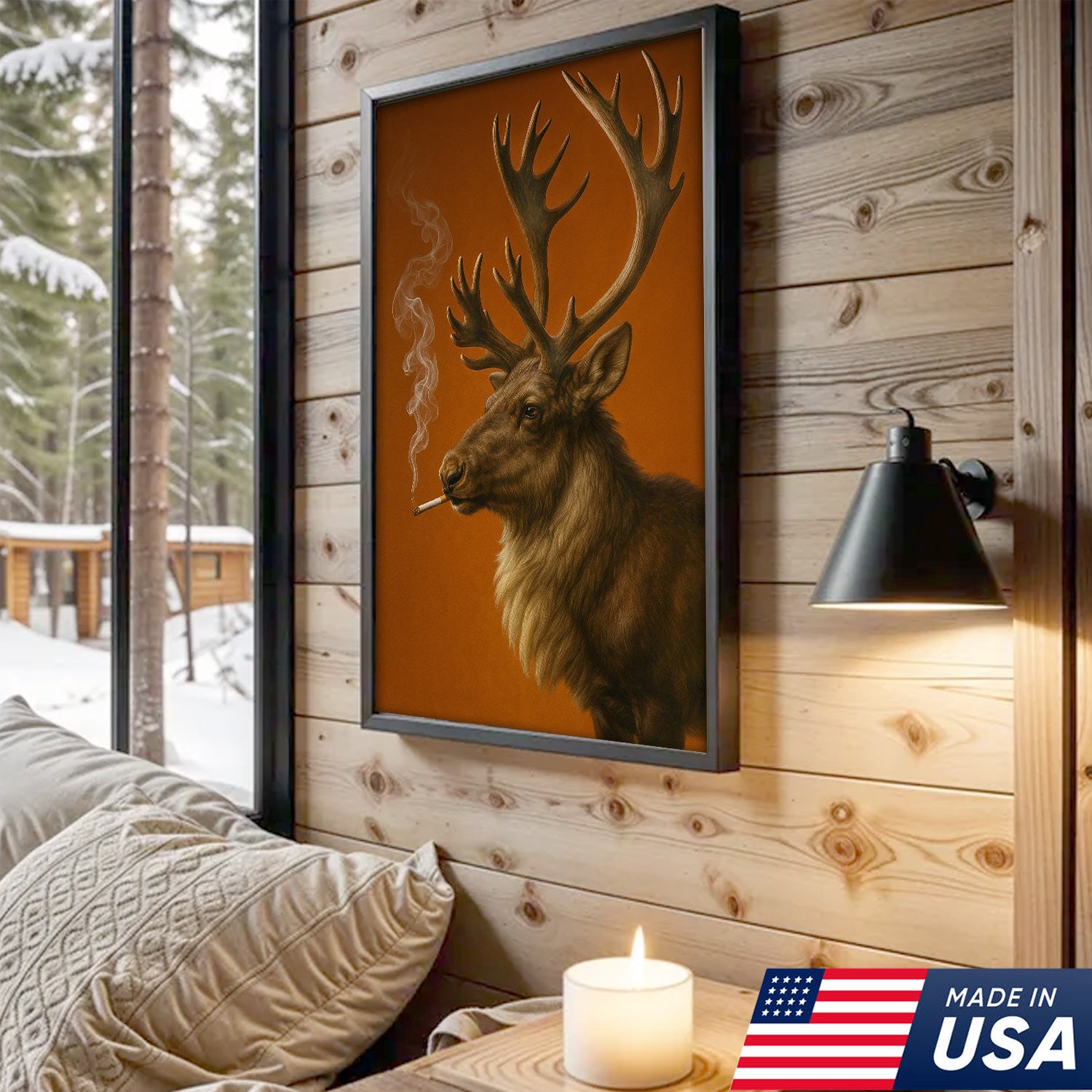 Caribou Canvas Wall Art – Majestic Rustic Wildlife Decor for Cabin, Lodge & Nature Enthusiasts