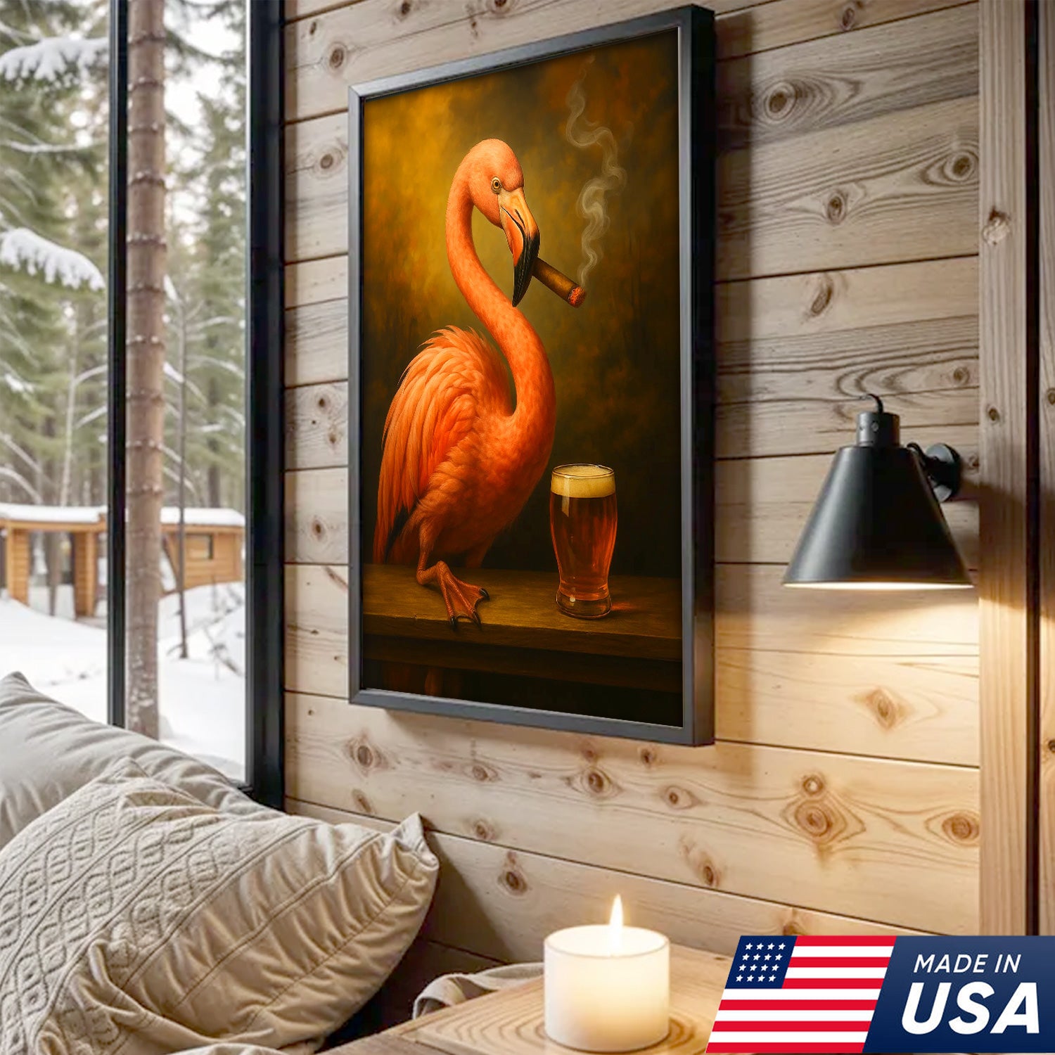 Whimsical Flamingo Canvas Wall Art - Bold Tropical Bird Design for Modern Home Decor - Unique Animal Artwork