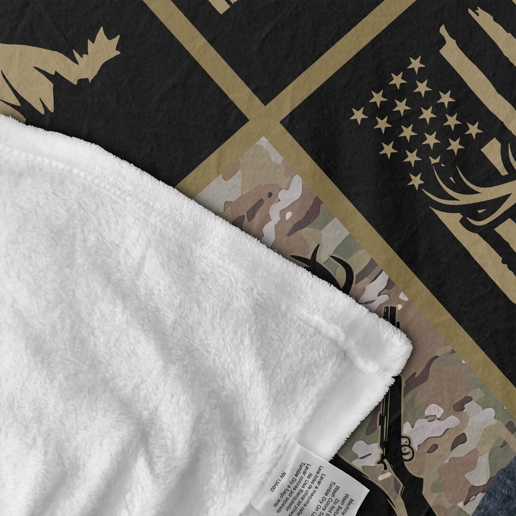 Hunting Life Best Buckin’ Dad Ever Fleece Blanket – Camouflage Deer & Rifle Design - Gift for Hunters