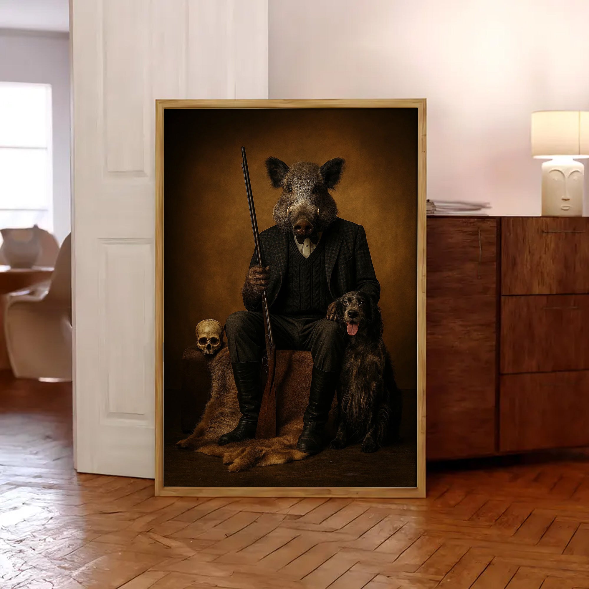 Boar Hunter Canvas Wall Art – Perfect Gift for Men Who Love Wildlife & Adventure