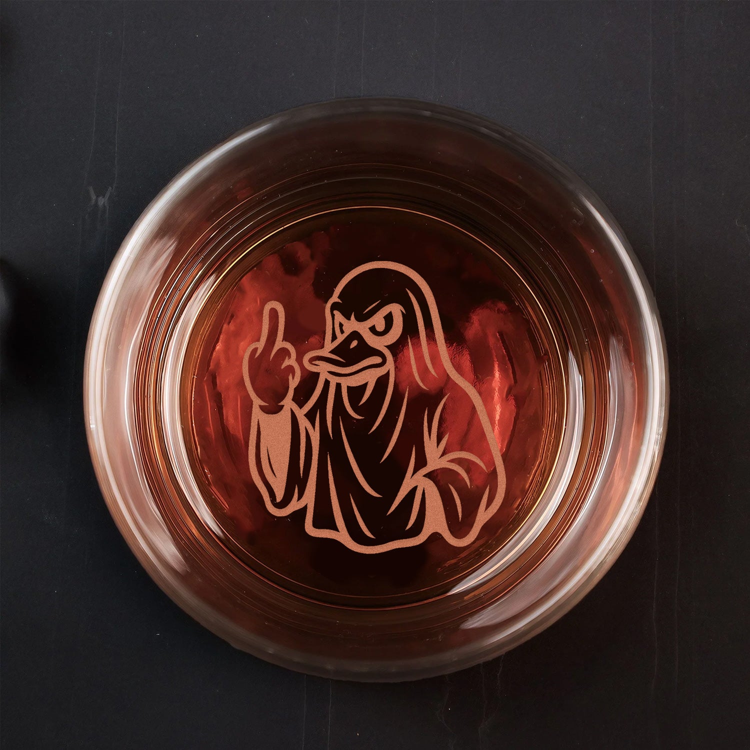 Duck Halloween Engraved Whiskey Glass – Funny Funny Finger Whiskey Glass for Men, Hunters & Drinking Lovers