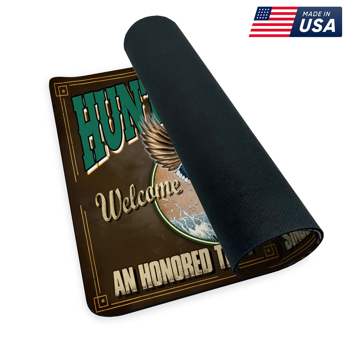 Personalized Mallard Duck Doormat – Funny Hunting Welcome Mat with Custom Year, Rustic Cabin & Lodge Decor