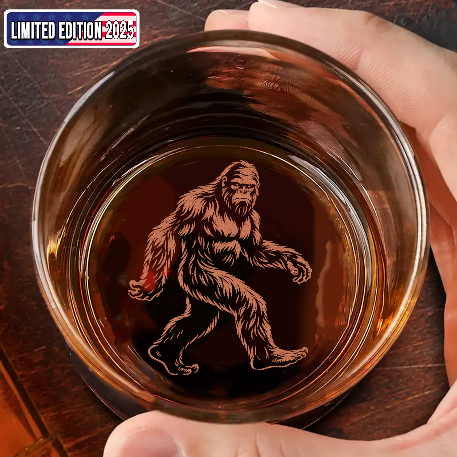 Bigfoot Engraved Whiskey Glass, Custom Rocks Glass, Gift for Hunters & Outdoorsmen, Rustic Barware 2025