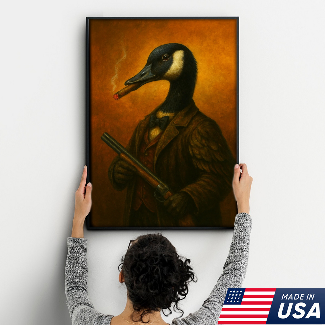 Goose Hunter Canvas Wall Art β Funny Canada Goose Hunting Gift for Men, Lodge & Man Cave Decor