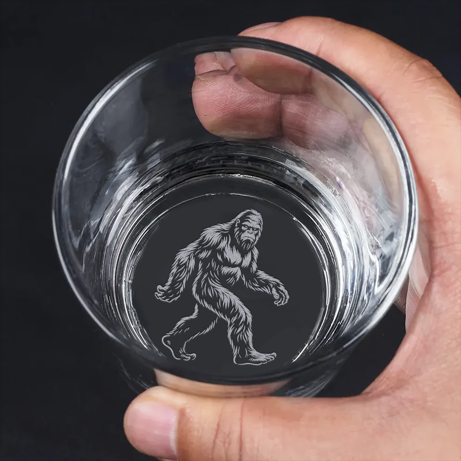 Bigfoot Engraved Whiskey Glass, Custom Rocks Glass, Gift for Hunters & Outdoorsmen, Rustic Barware 2025