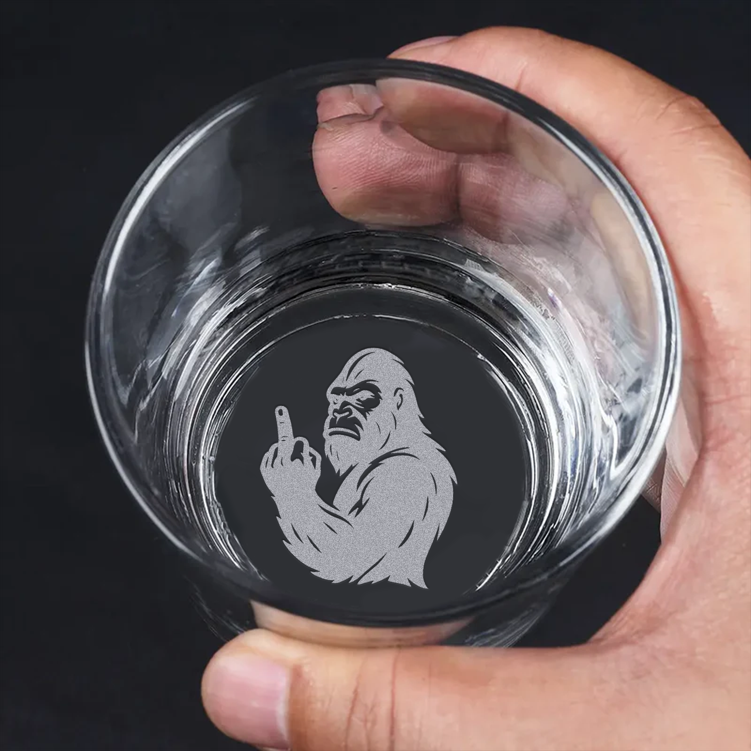 Funny Bigfoot Engraved Whiskey Glass 2025 – Limited Edition Funny Gift for Men & Drinking Lovers