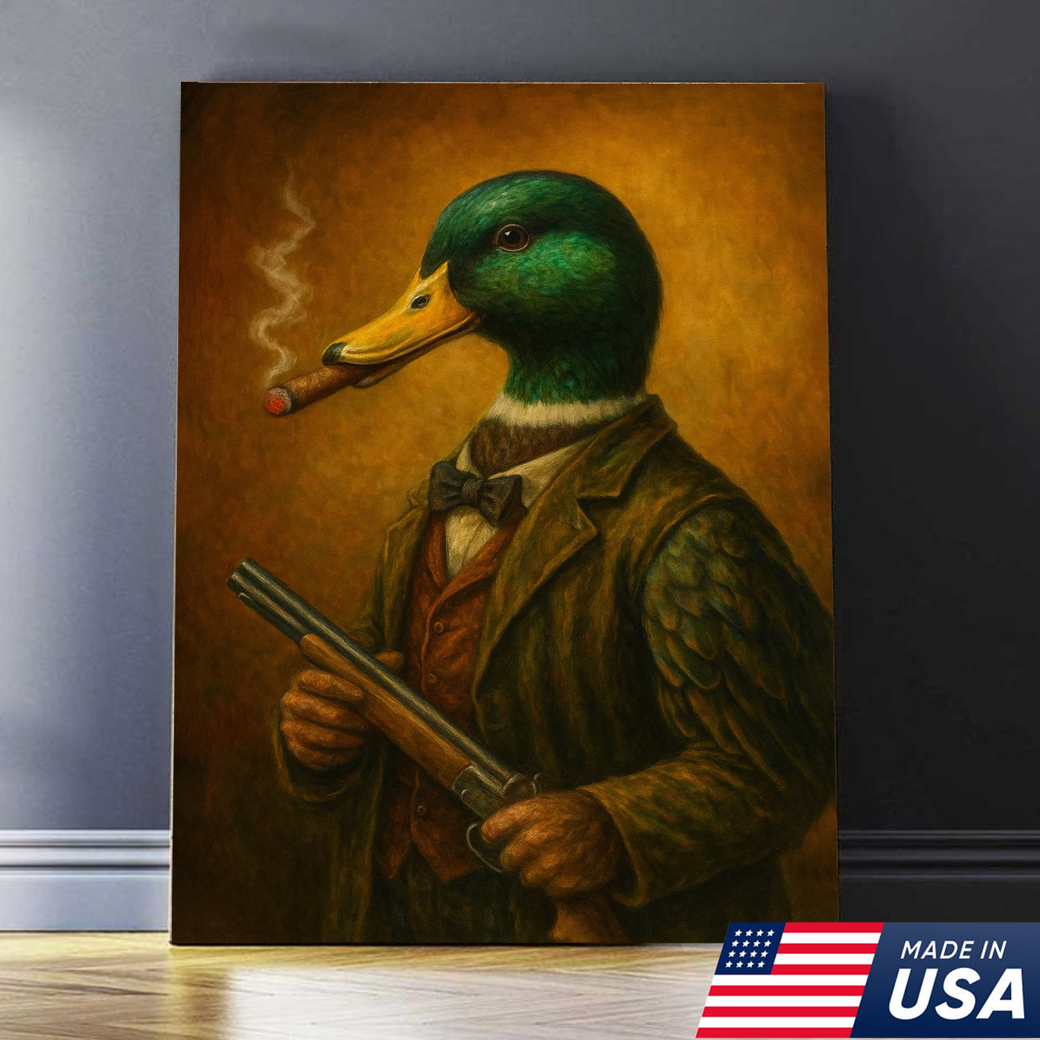 Duck Hunter Canvas Wall Art – Funny Hunting Gift for Men, Waterfowl Hunters & Lodge Decor