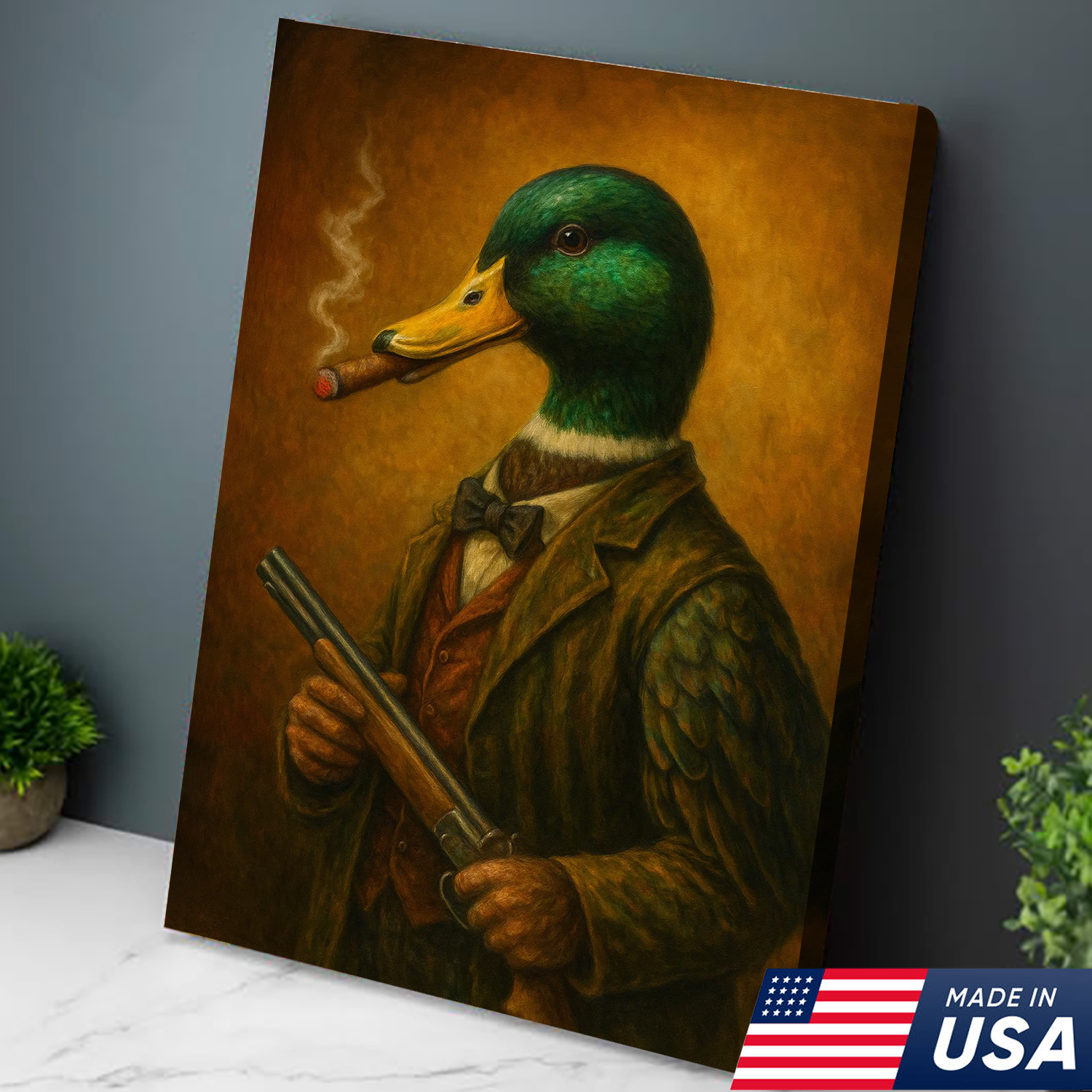 Duck Hunter Canvas Wall Art – Funny Hunting Gift for Men, Waterfowl Hunters & Lodge Decor