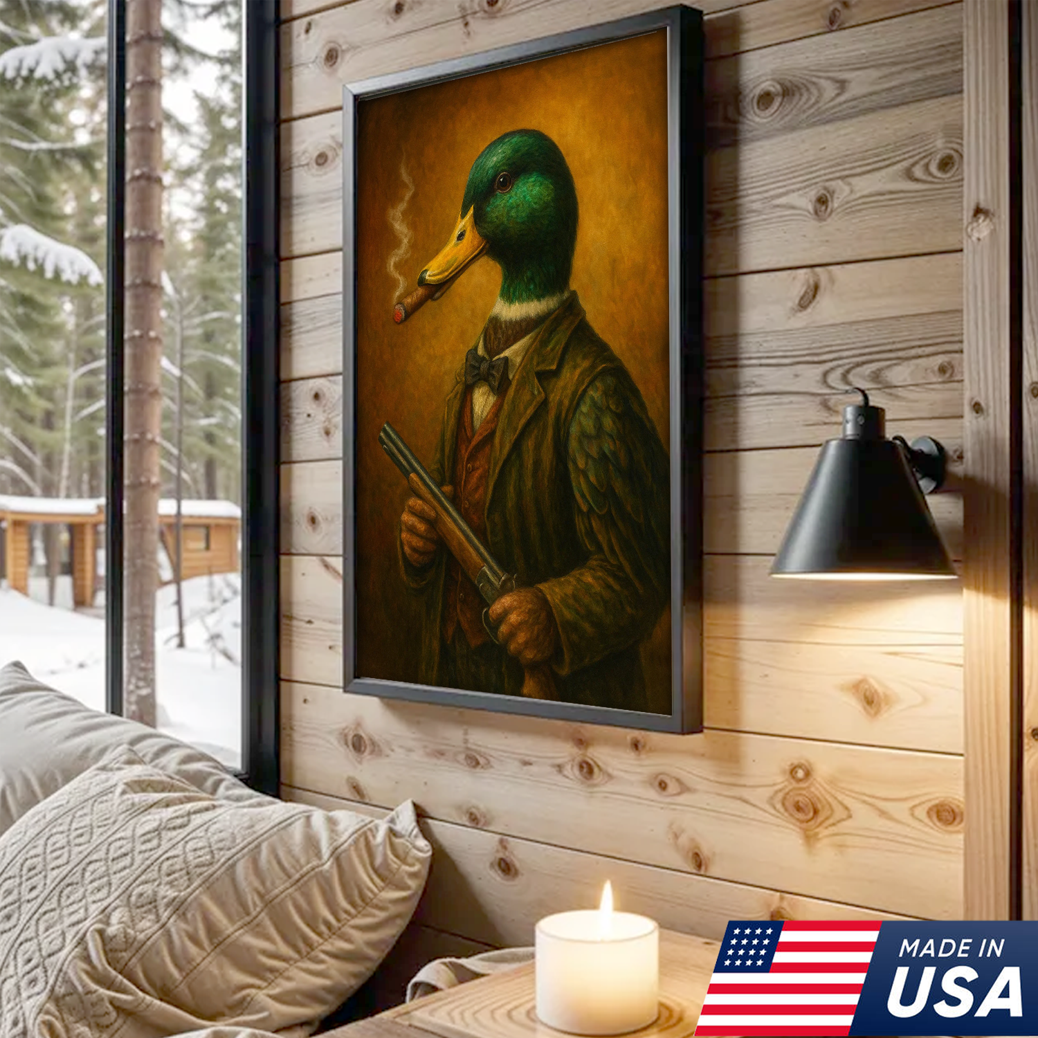 Duck Hunter Canvas Wall Art – Funny Hunting Gift for Men, Waterfowl Hunters & Lodge Decor