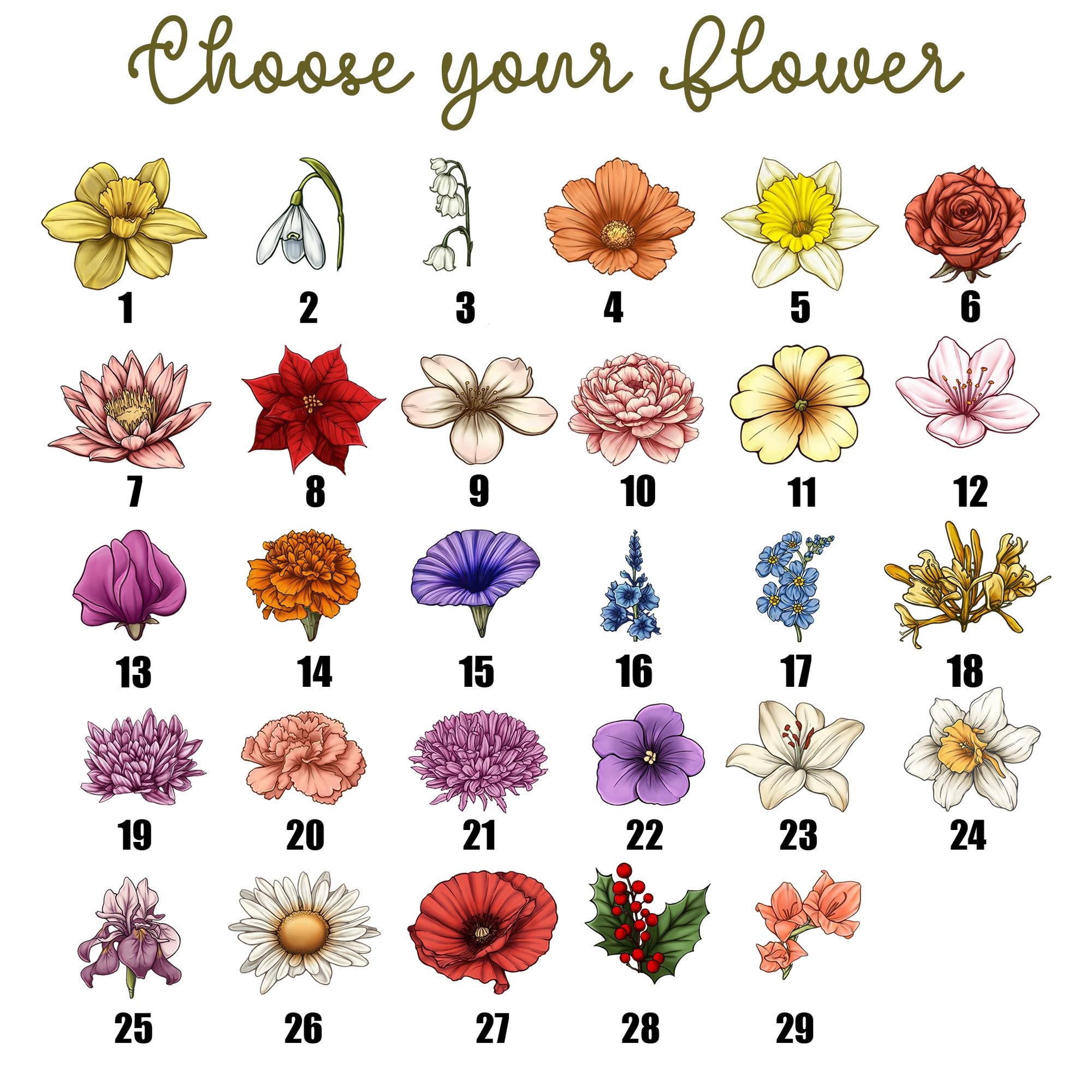 Grandma's Garden Birth Flower Personalized Christmas Crystal Ornament Gift for Grandma from Grandchildren