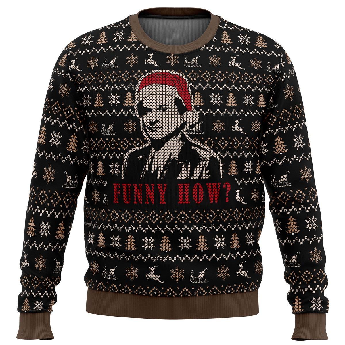 Funny How? Ugly Christmas Sweater - Hilarious Holiday Jumper with Iconic Design - Festive Christmas Gift for Movie Fans