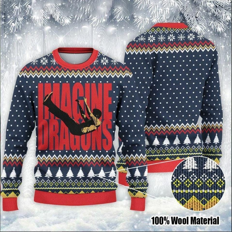 Imagine Dragons Ugly Christmas Sweater - Funny Wool Sweater for Imagine Dragons Fans