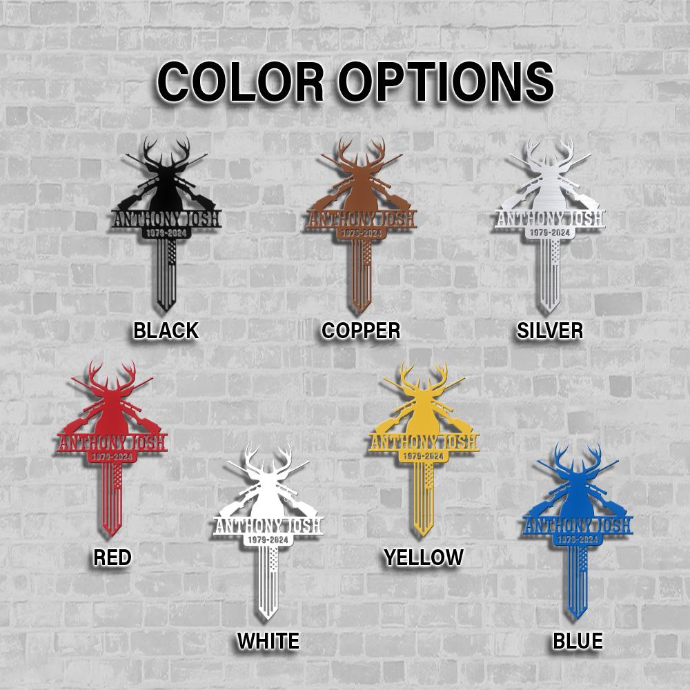 Personalized Hunting Memorial Metal Stake Grave Marker, Loss of Papa Pop Pop, Deer Hunter Tribute Sign, Outdoor Yard Decor, American Flag