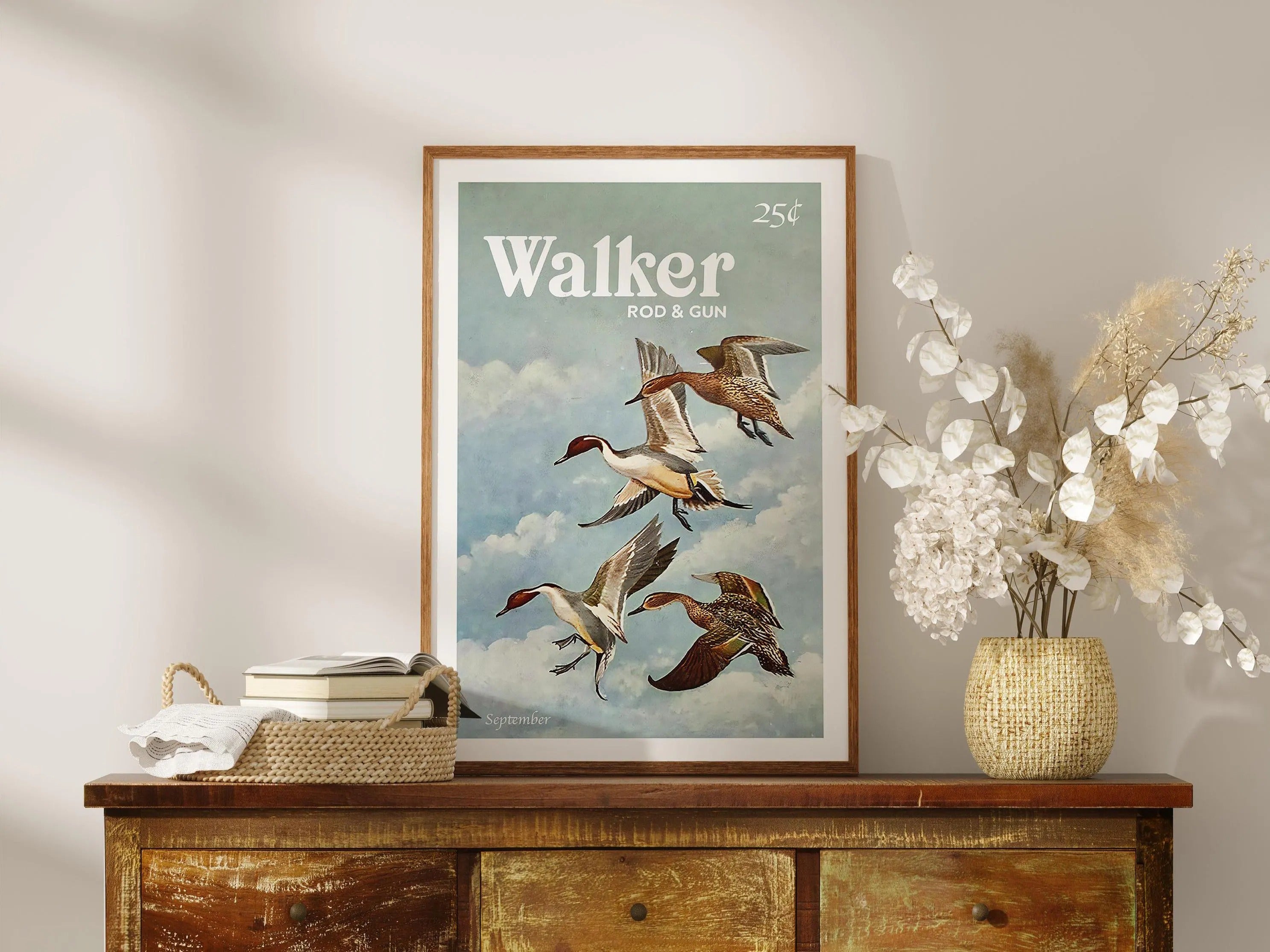 Hunting Art Walker Rod & Gun Canvas Art - Ducks in Flight Perfect Gift for Duck Hunters & Outdoor Enthusiasts