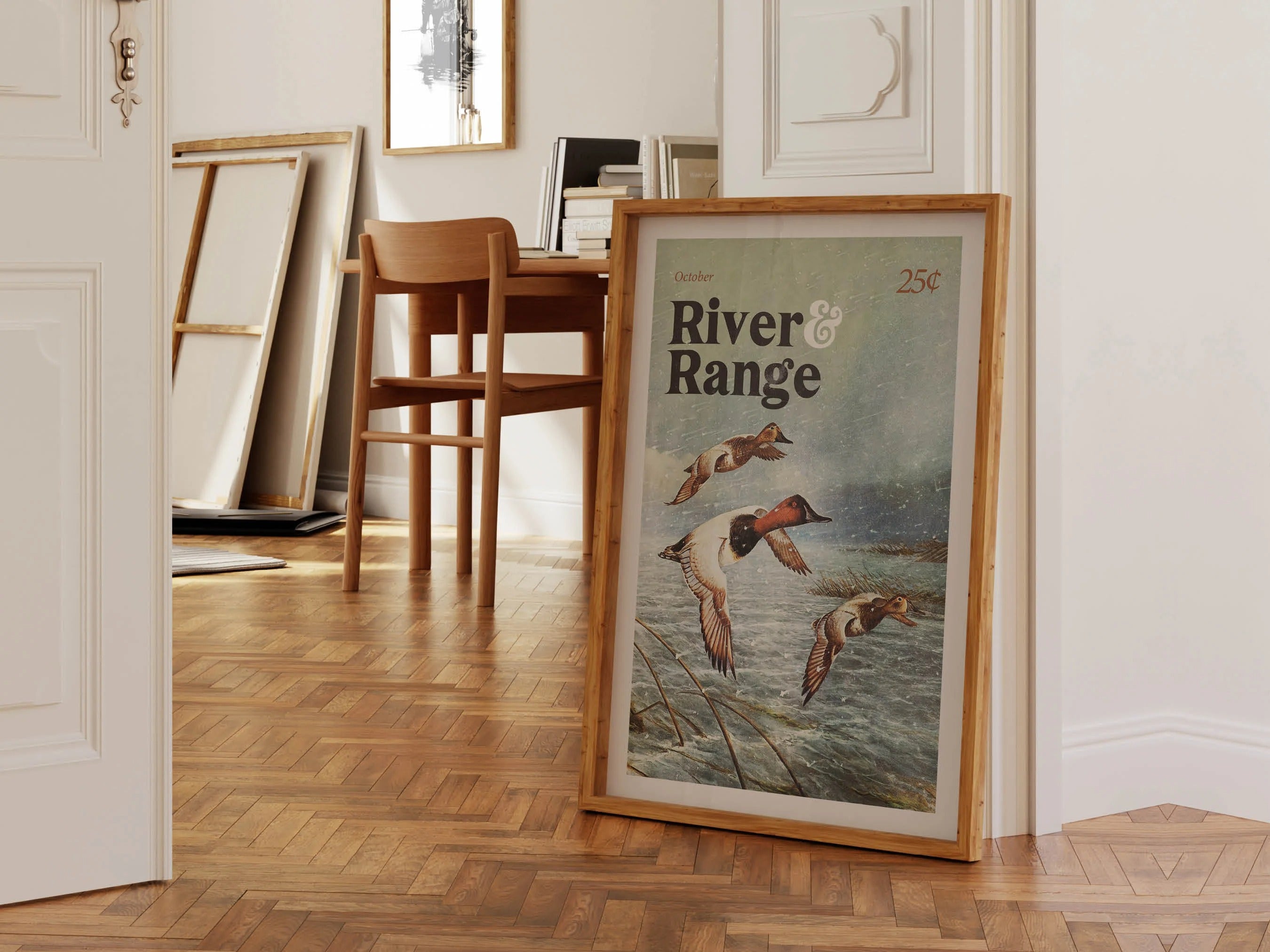 River & Range Duck Hunting Canvas Art - Stunning Flight Scene Ideal Gift for Duck Hunters & Fathers