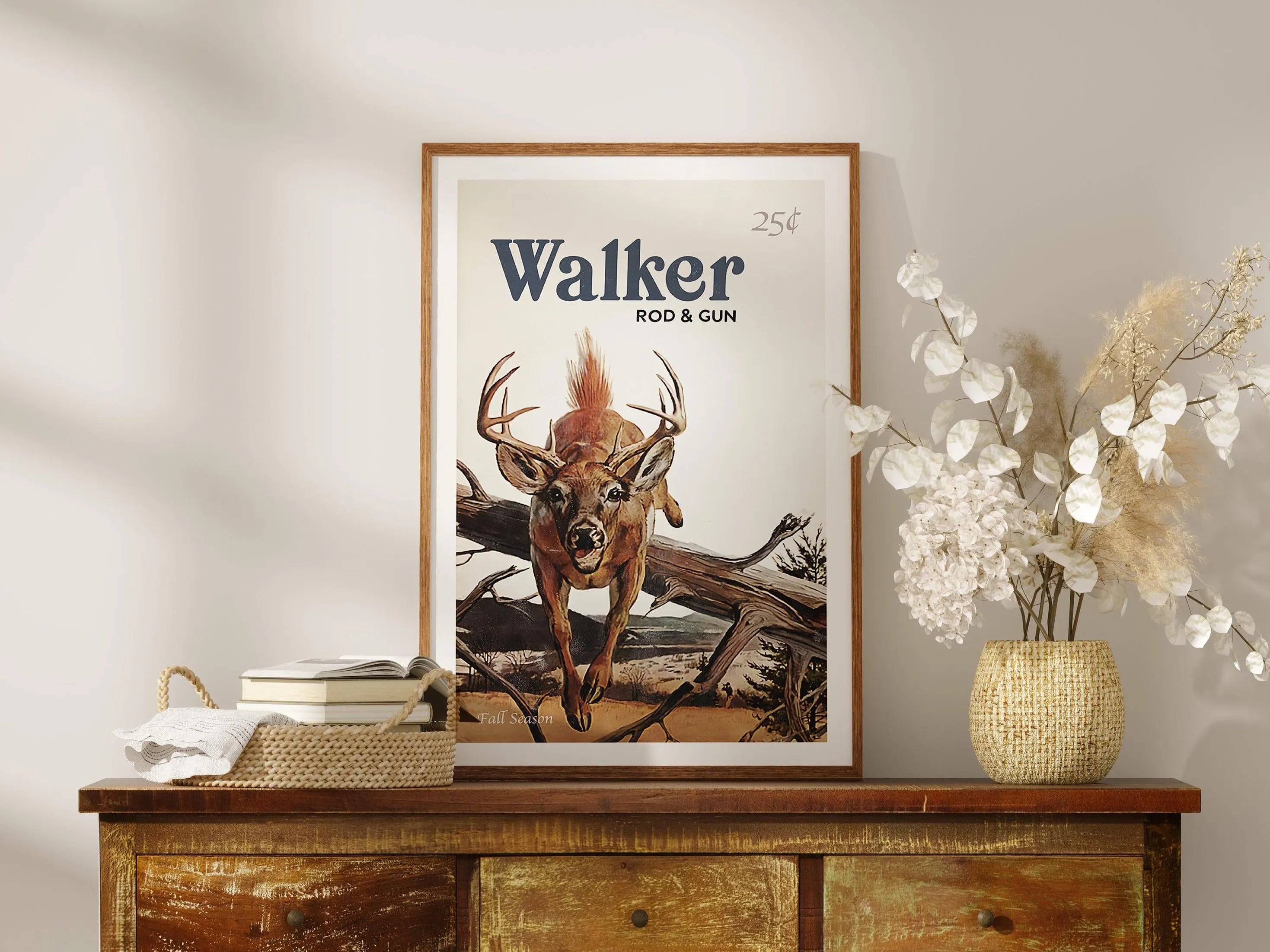 Deer Hunting Canvas Print - Walker Rod & Gun Unique Fall Hunting Scene Gift for Men & Dads