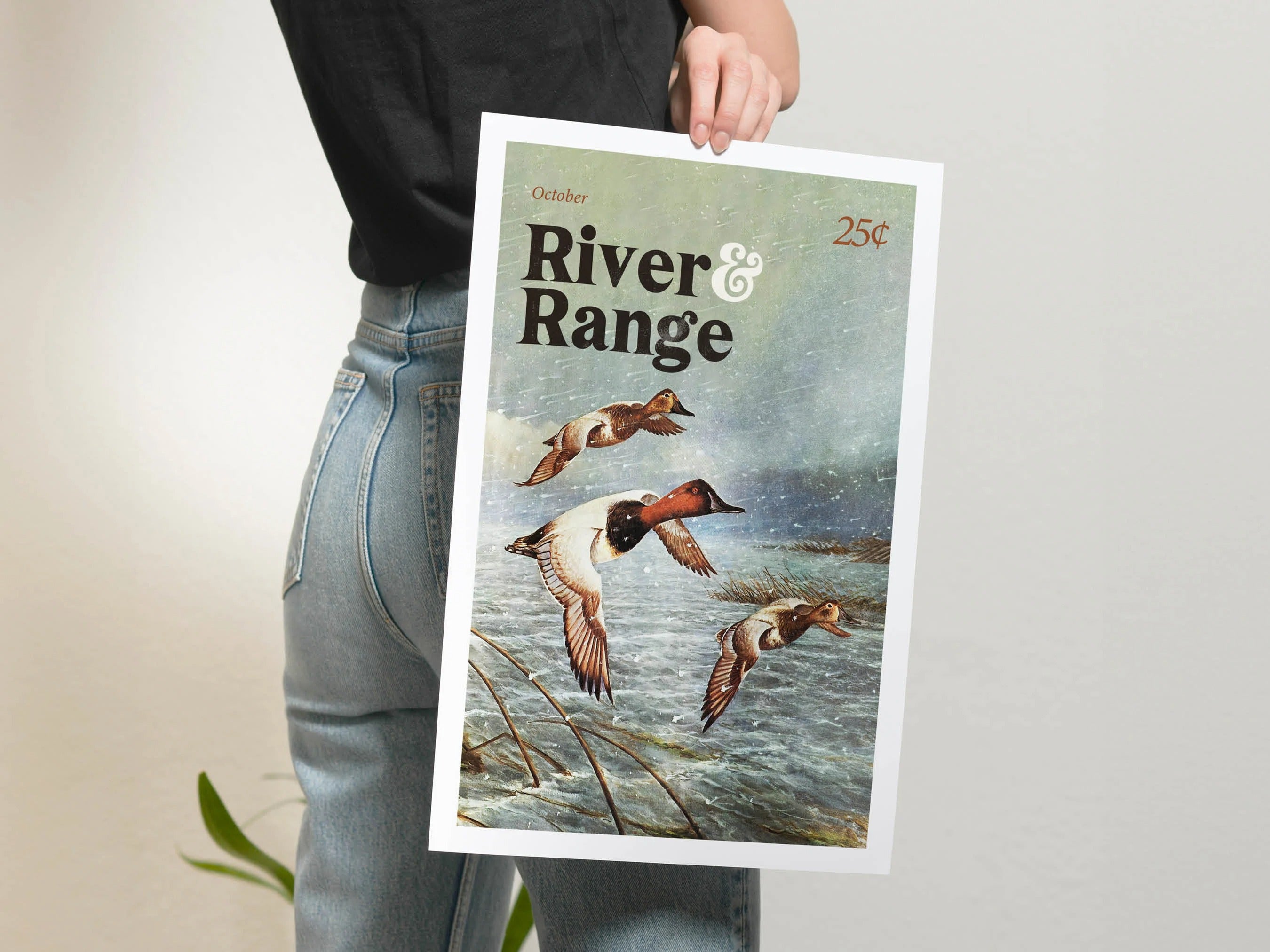 River & Range Duck Hunting Canvas Art - Stunning Flight Scene Ideal Gift for Duck Hunters & Fathers