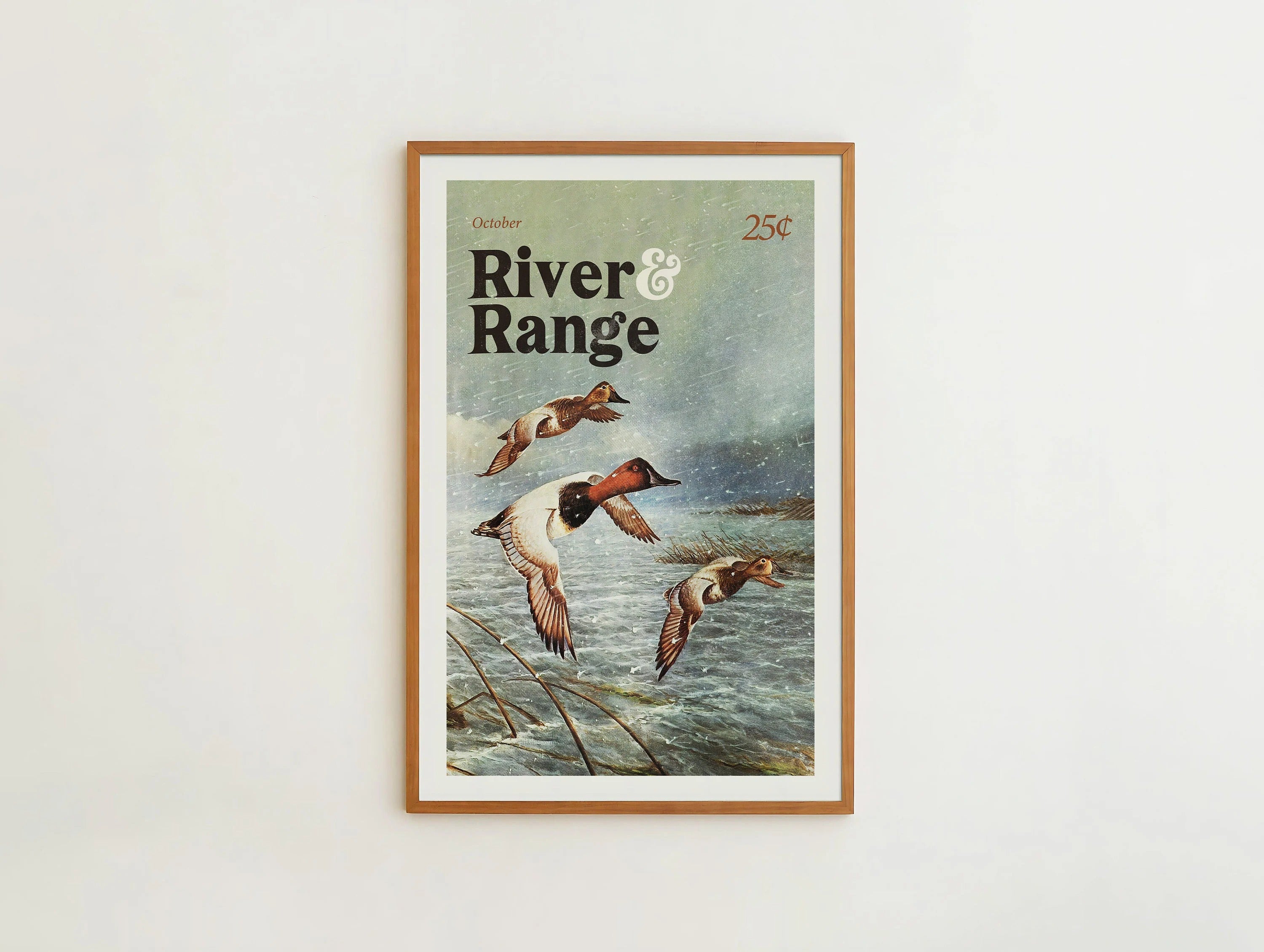 River & Range Duck Hunting Canvas Art - Stunning Flight Scene Ideal Gift for Duck Hunters & Fathers