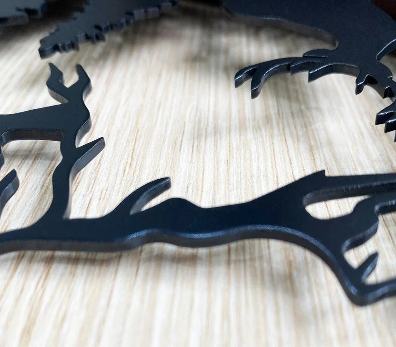 Personalized Deer Hunter Metal Wall Art, Custom Name Bow and Hunting Rifle Sign, Deer Hunting Wall Hanging, Hunter Gift