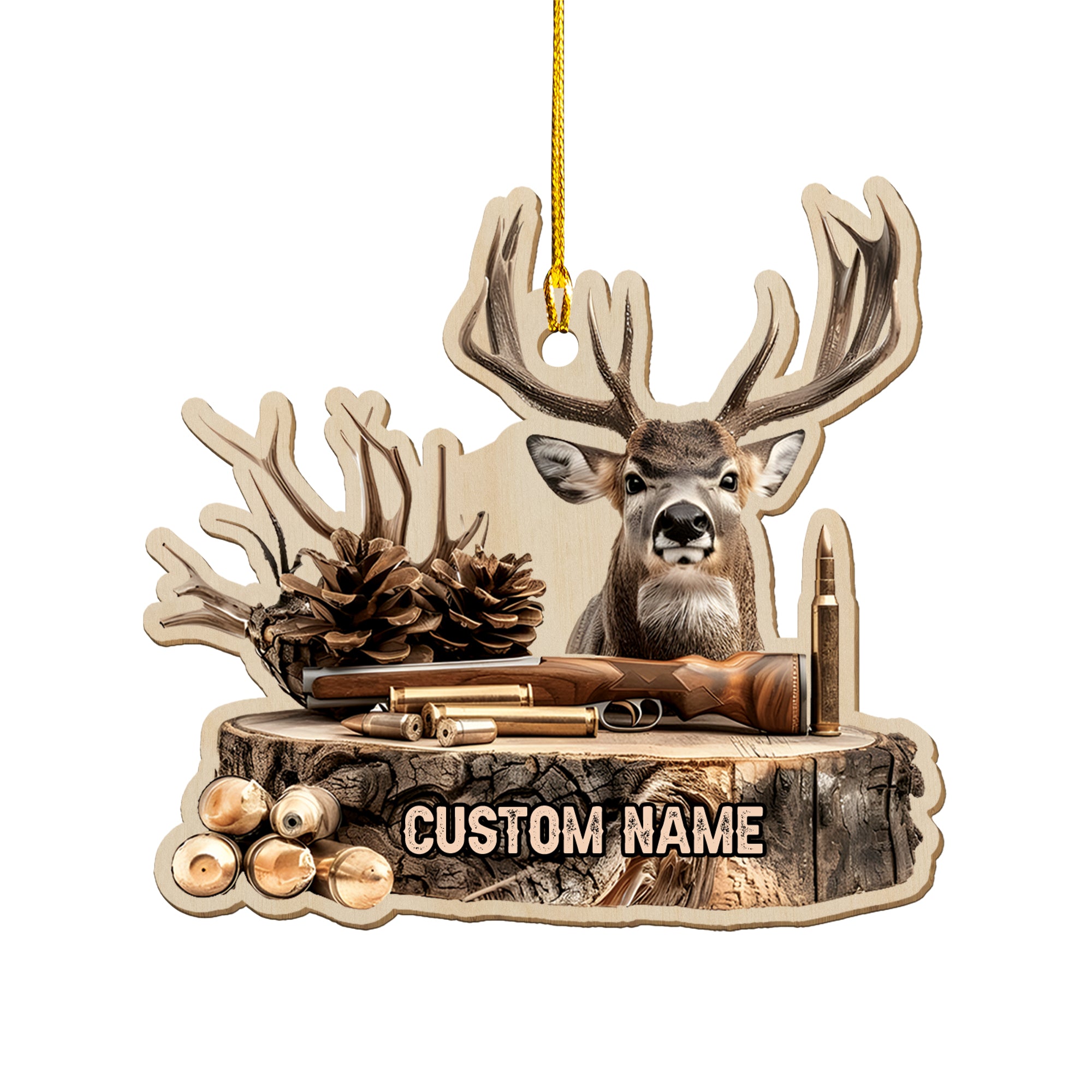 Personalized Deer Hunting Ornament – Unique Christmas Gift for Hunters & Outdoorsmen