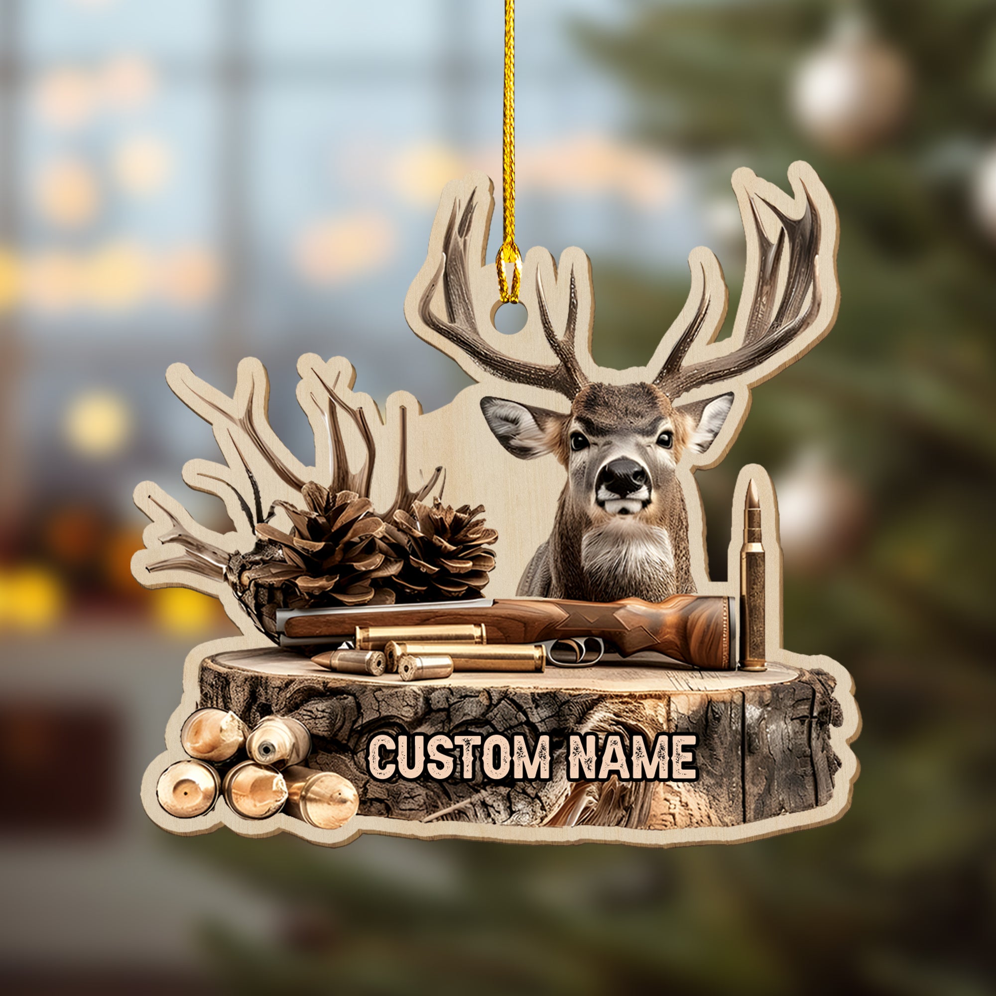 Personalized Deer Hunting Ornament – Unique Christmas Gift for Hunters & Outdoorsmen