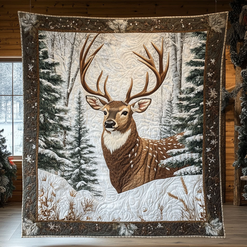 Winter Deer Quilt Blanket