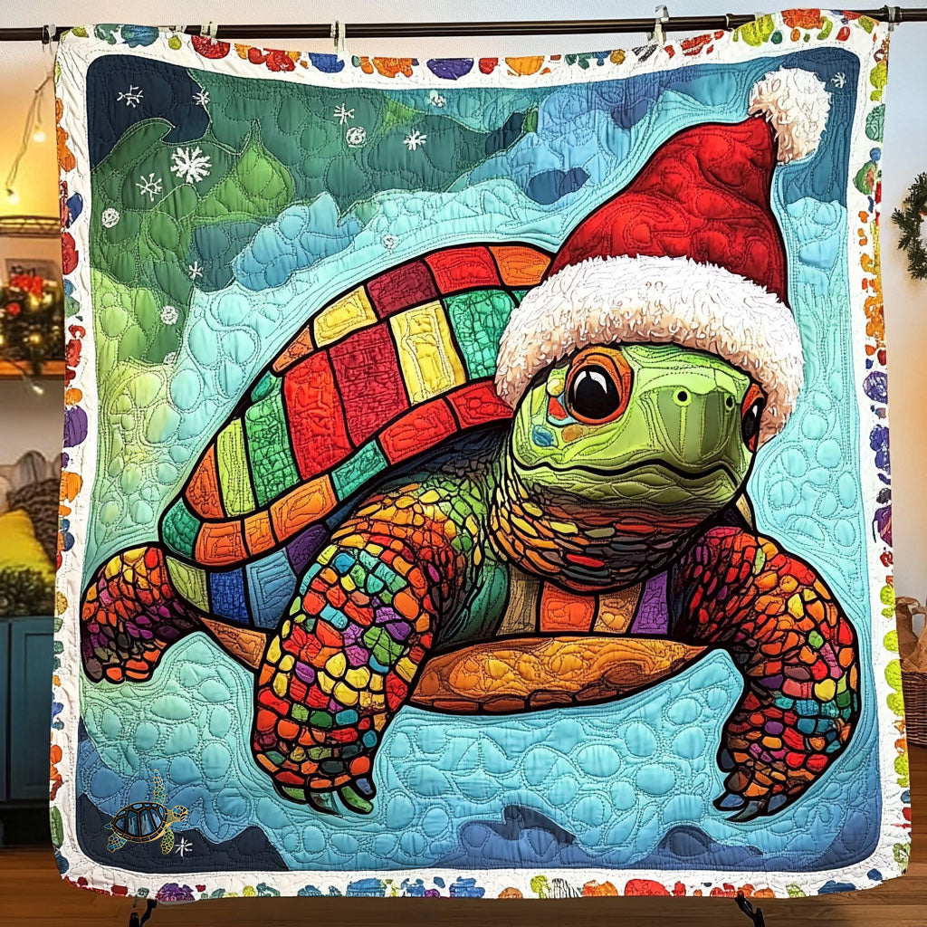 Christmas Ocean Turtle Quilt Blanket