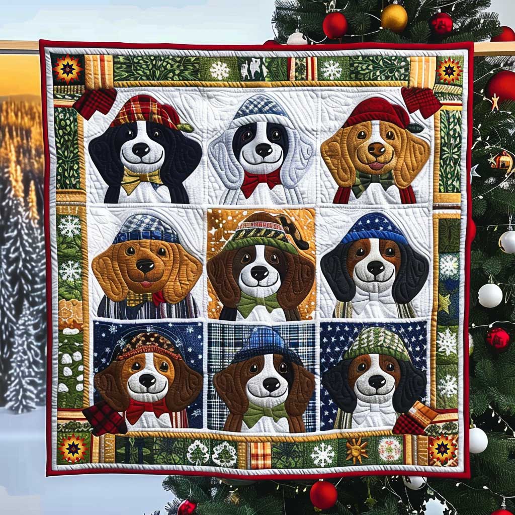 Beagle Festive Christmas Quilt Blanket